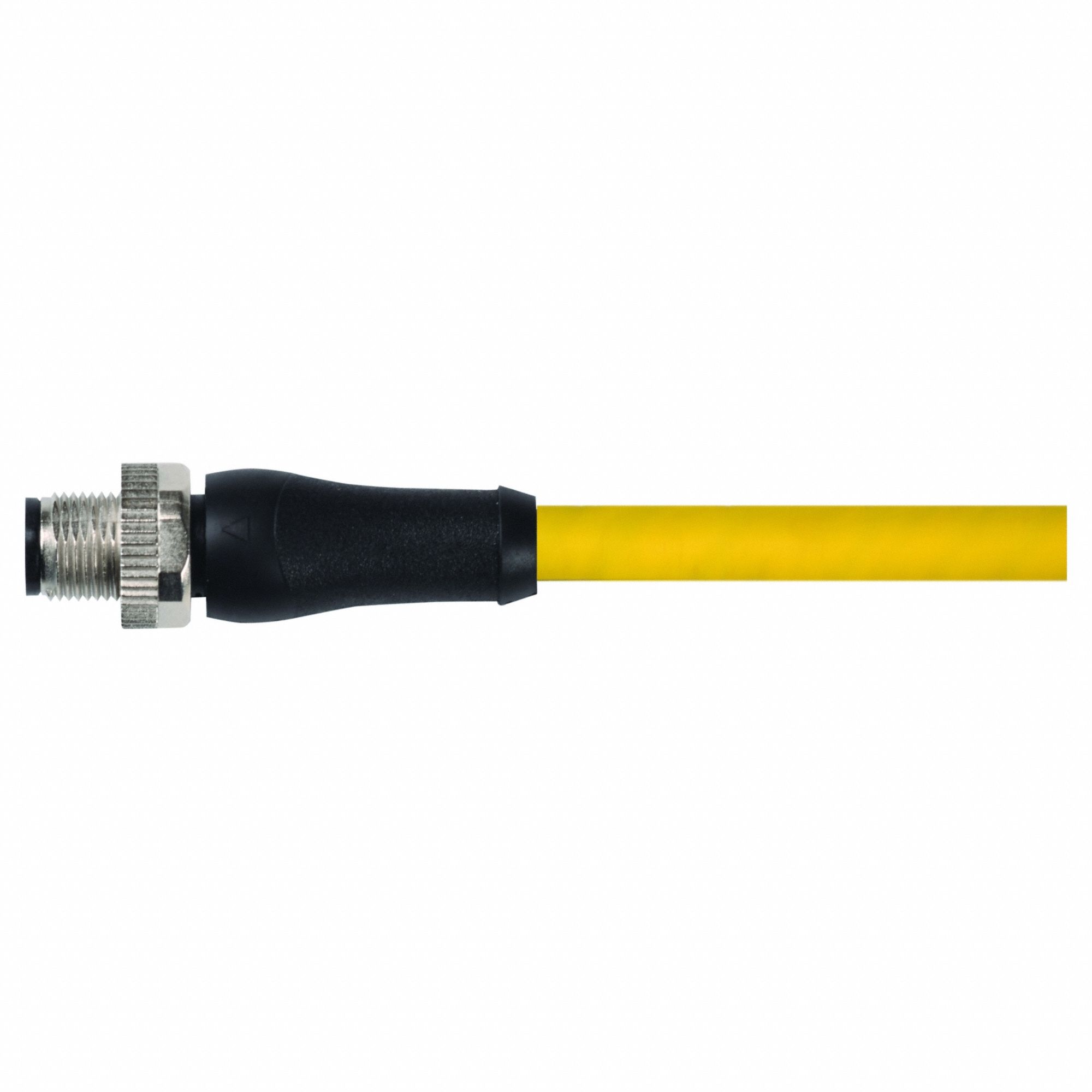 Cordset: M12 Male Straight X Bare Wire, 5 Pins, Yellow, TPE, 10 m Cable Lg, 12 A Max Current (A)