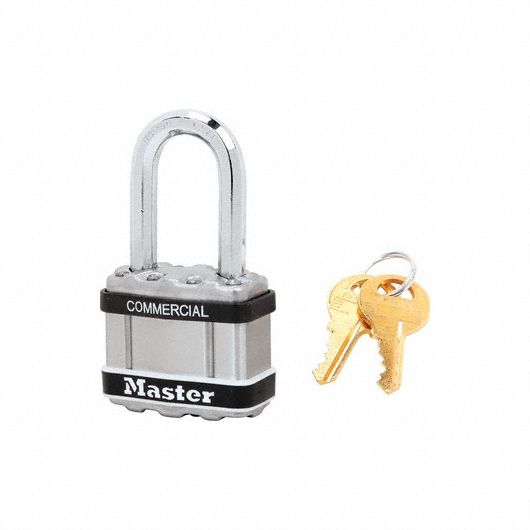 Padlock: 1 1/2 in Vertical Shackle Clearance, 13/16 in Horizontal Shackle Clearance, 2008 Key, Boron