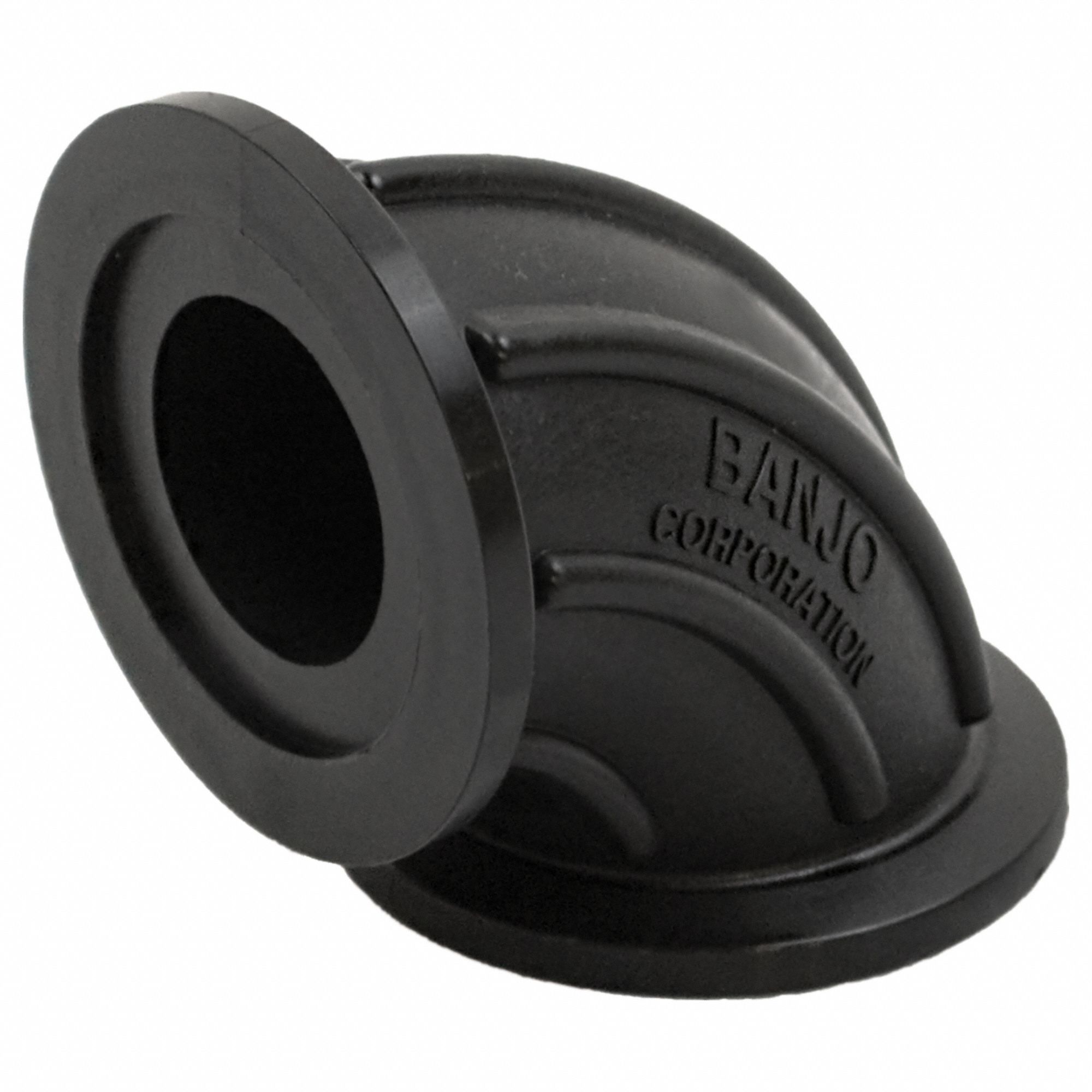 Pipe Elbow: 90° Elbow, 2 in x 2 in Fitting Pipe Size, Schedule 80, Flange, Black, 150°F Max Op Temp