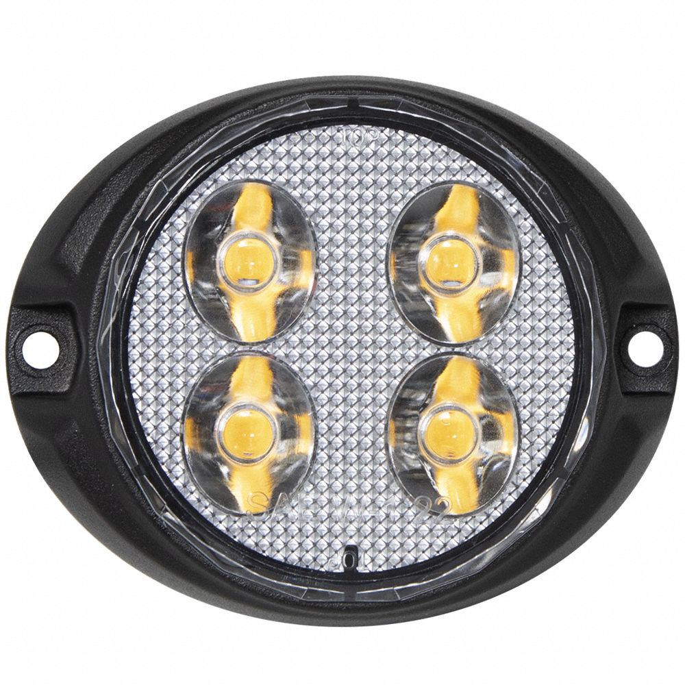 Warning Light, Amber, Flashing, 12/24V DC