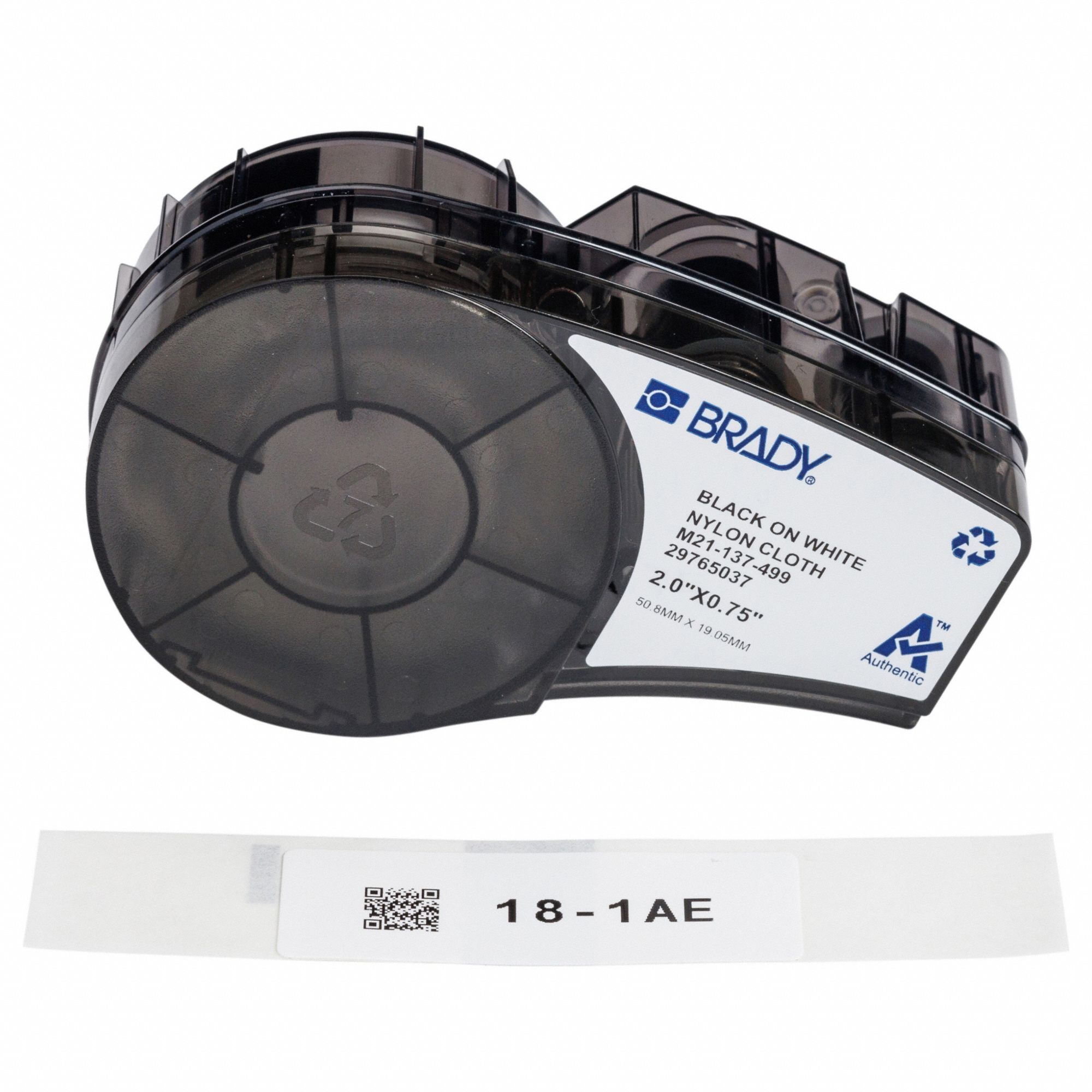 Combined Label and Ribbon Cartridge: 3/4 in x 2 in, Acrylic, Permanent Adhesive, 73 Labels