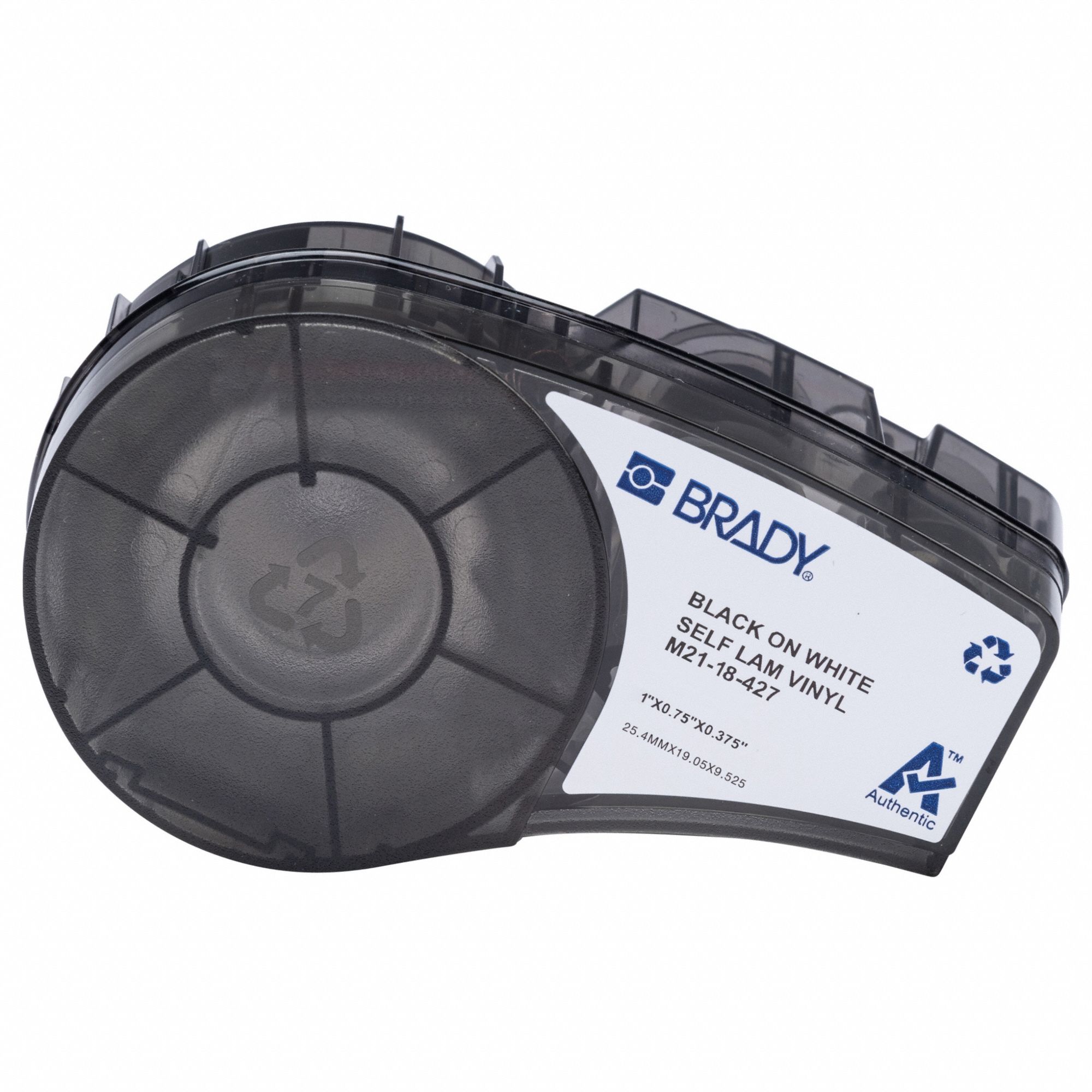 Wraparound Label: 3/4 in x 1 in, Vinyl, White (Matte), For 22 AWG to 16 AWG Wire Gauge