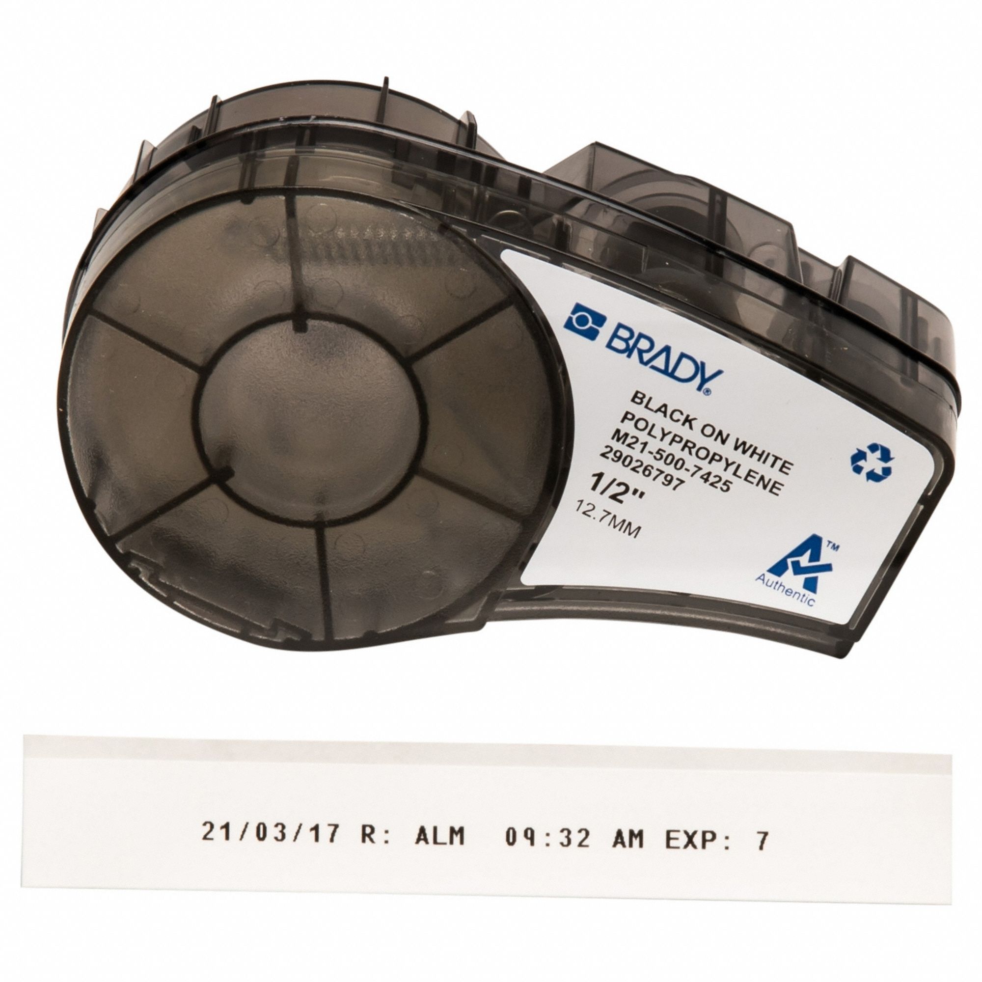 BRADY M21-500-7425 Label,Black/White,Blank,Polypropylene 18CA35