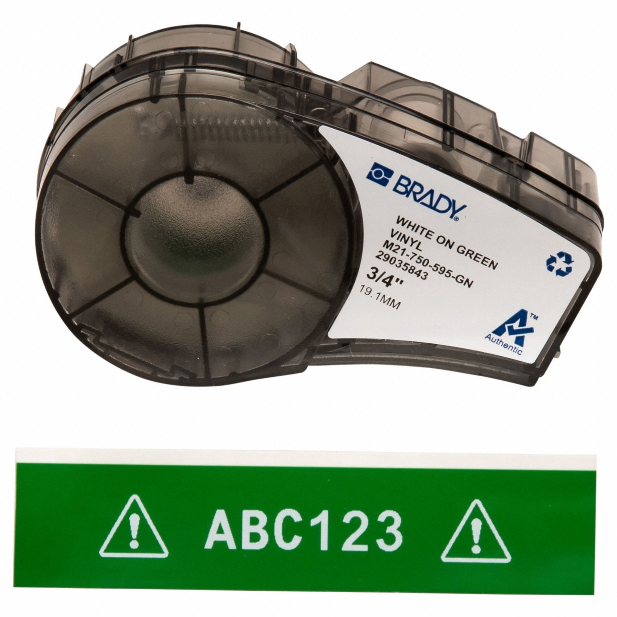 3/4 in x 21 ft, Autoclavable Vinyl, Continuous Label Roll Cartridge