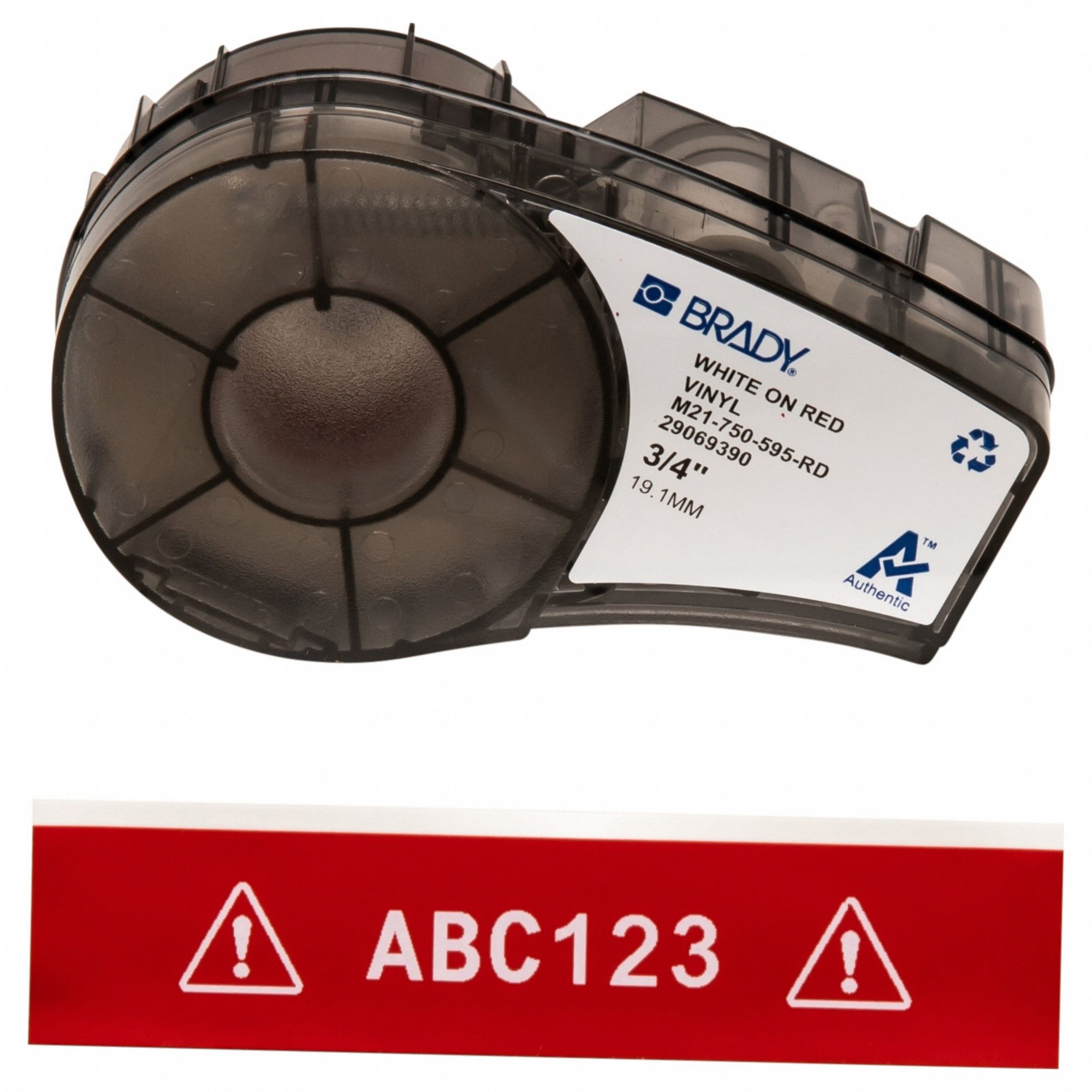 3/4 in x 21 ft, Autoclavable Vinyl, Continuous Label Roll Cartridge