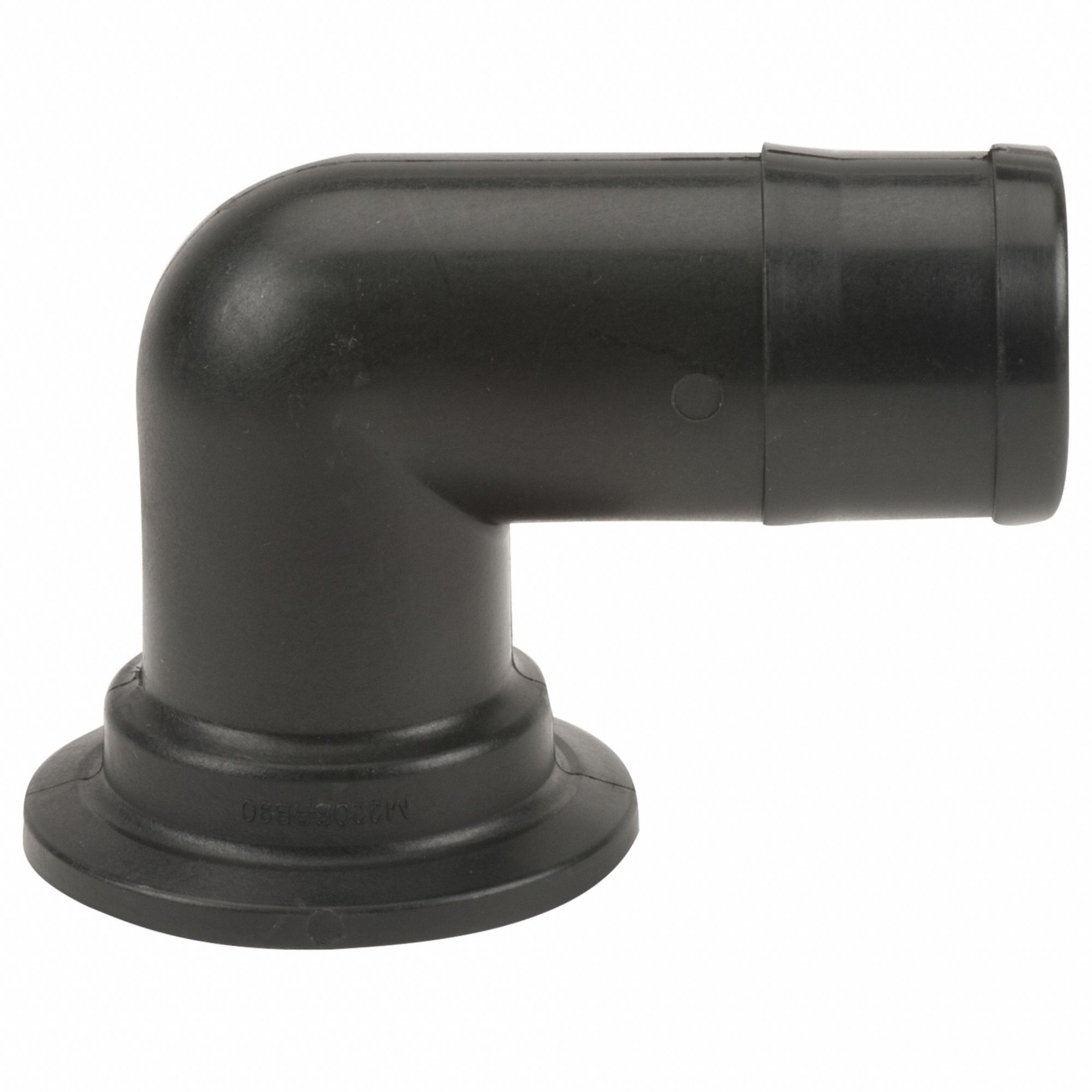 Pipe Elbow: 90° Elbow, 2 in x 2 in Fitting Pipe Size, Schedule 80, Flange x Male, Black