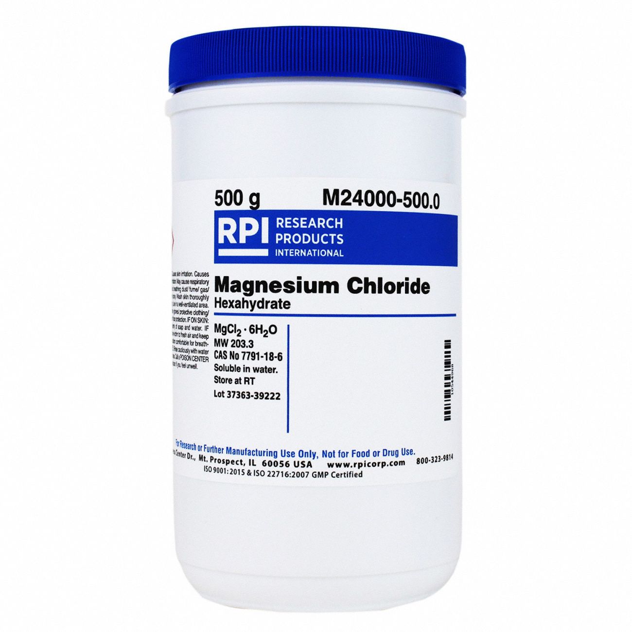 Magnesium Chloride - Hexahydrate: ACS, 500 g, 7791-18-6, Reagent, Powder, 18 mo Shelf Life, 1