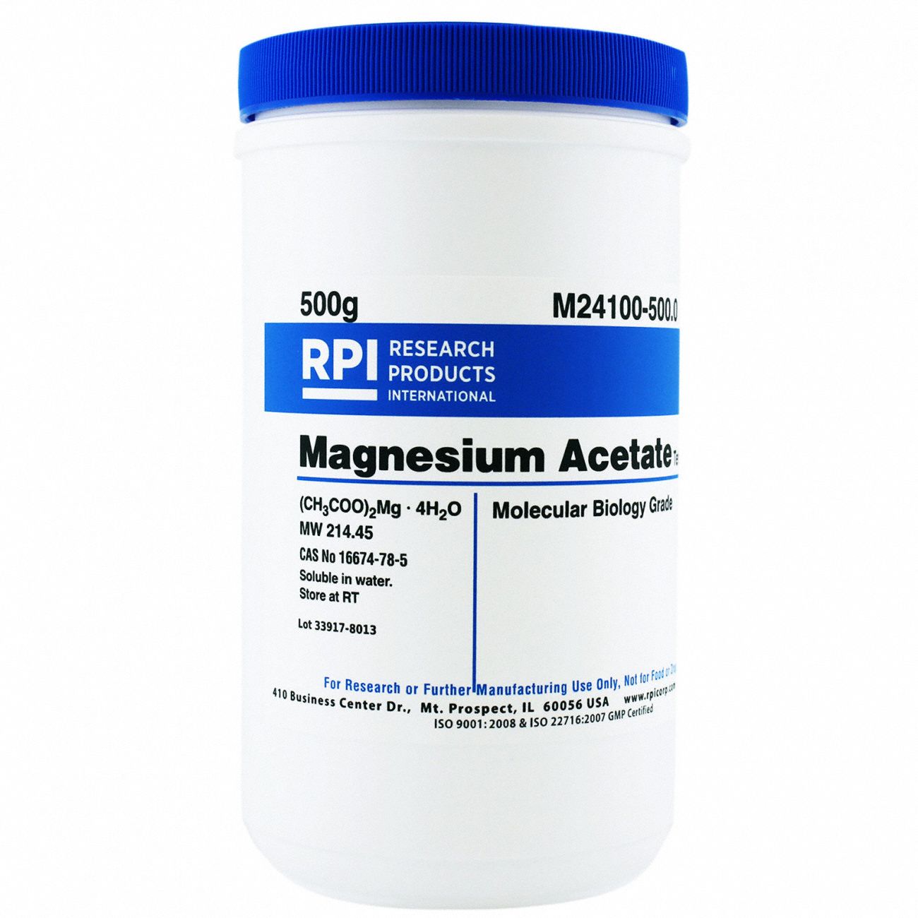 RPI, 500 g Container Size, Powder, Magnesium Acetate Tetrahydrate
