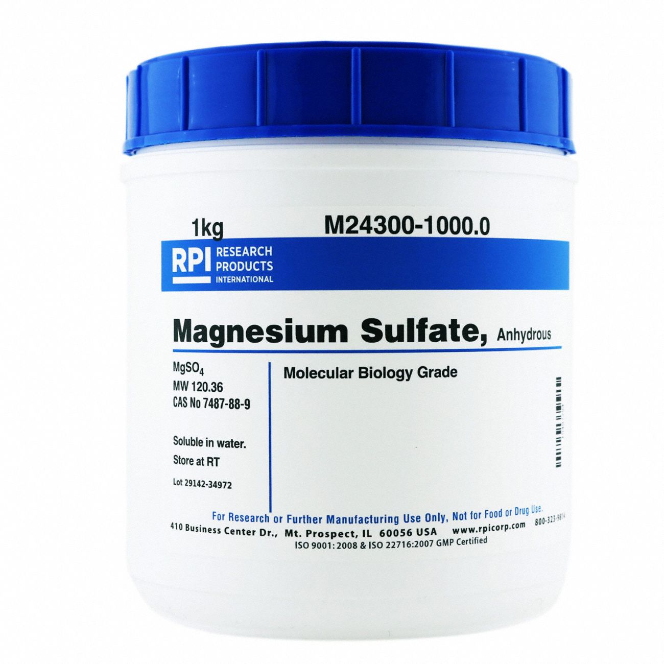 Lab, 1 kg, Magnesium Sulfate Anhydrous 31GA12M243001000.0 Grainger