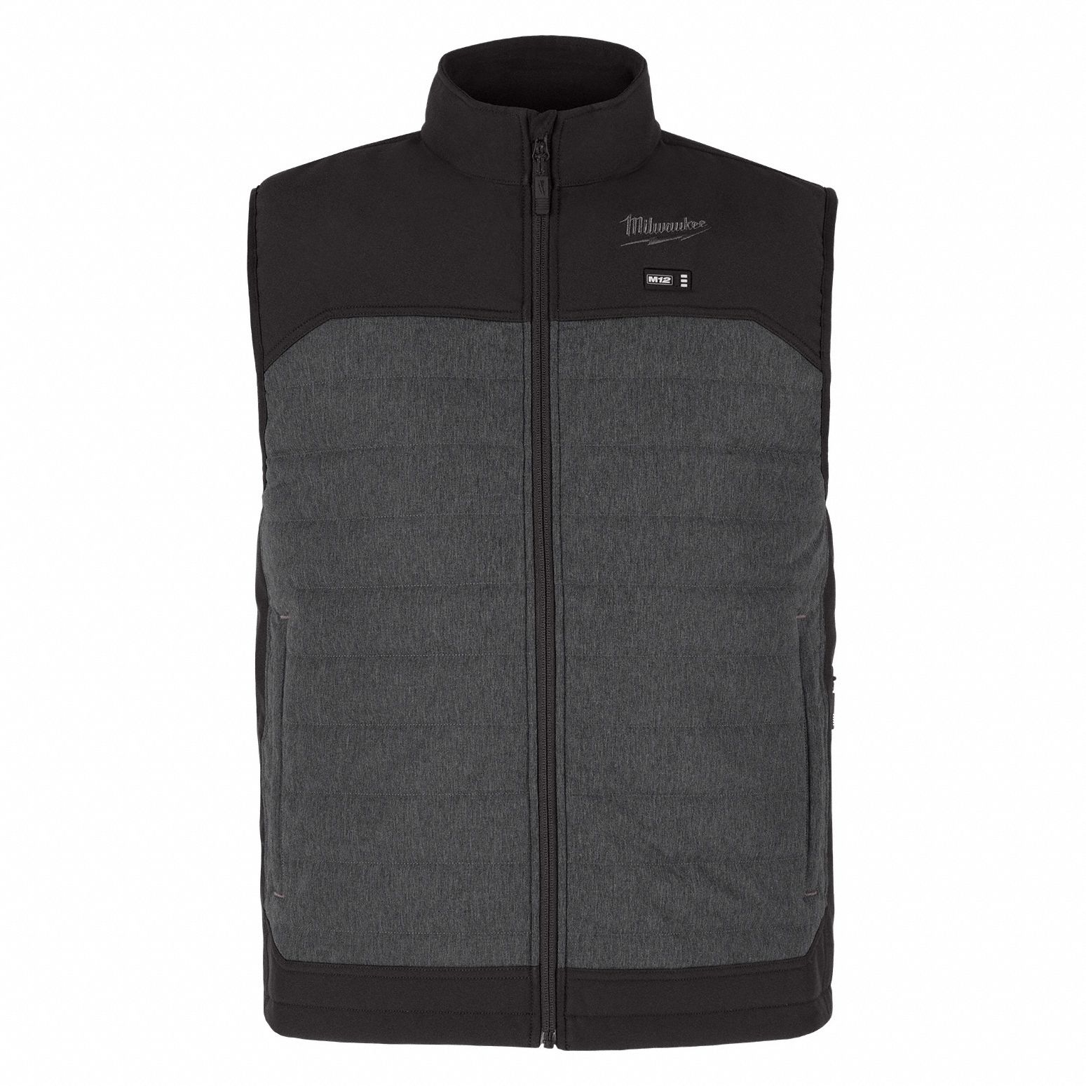 Heated Vest: Men's, 2XL, Gray, 2 to 8 hours, 52 in Max Chest Size, 2 Outside Pockets