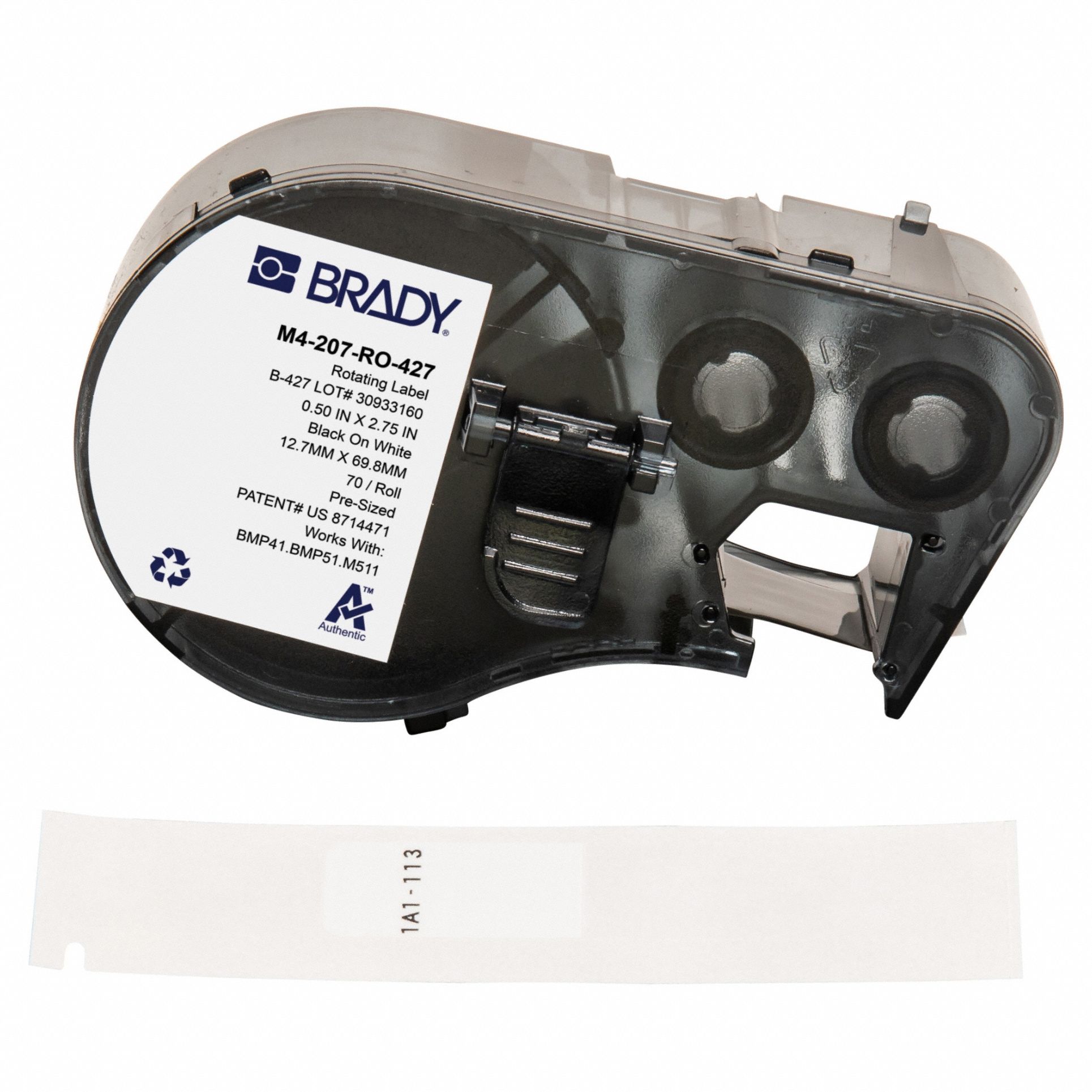 BRADY M4-207-RO-427 Self-Laminating Label,Matte,2 3/4 in H