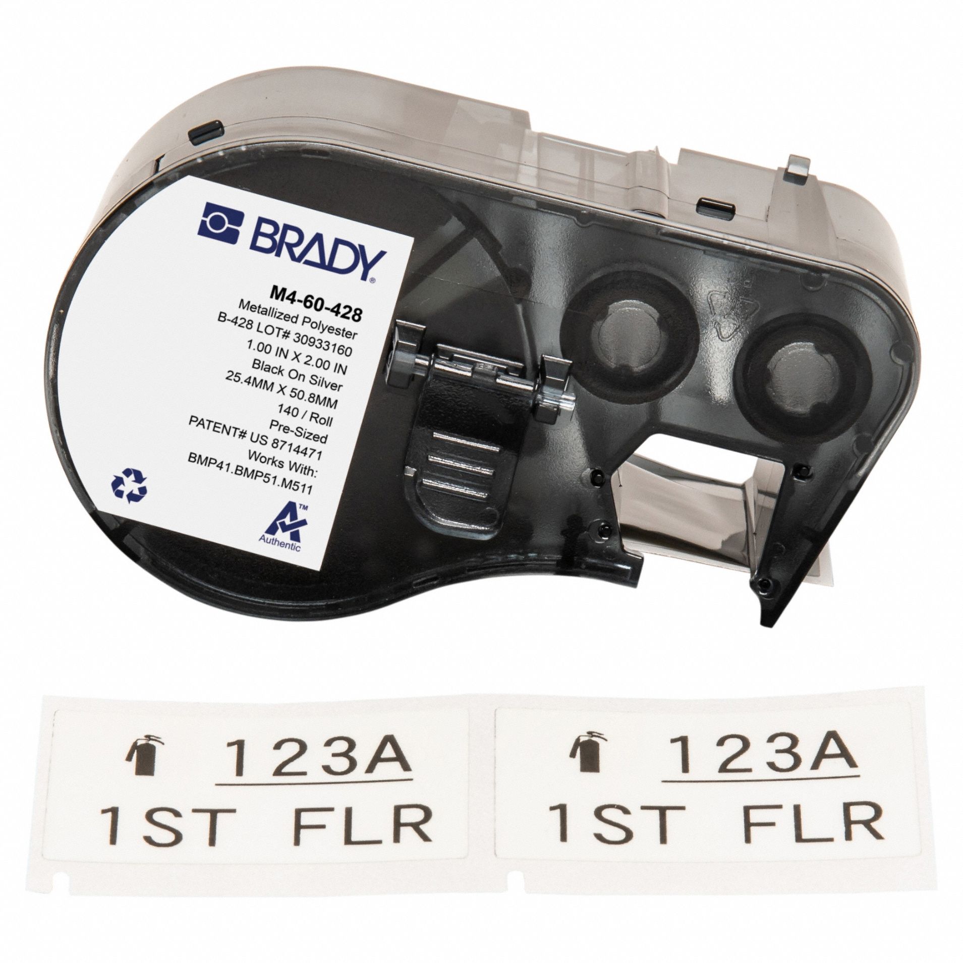 PRECUT LABEL CARTRIDGE,GRAY,MATTE