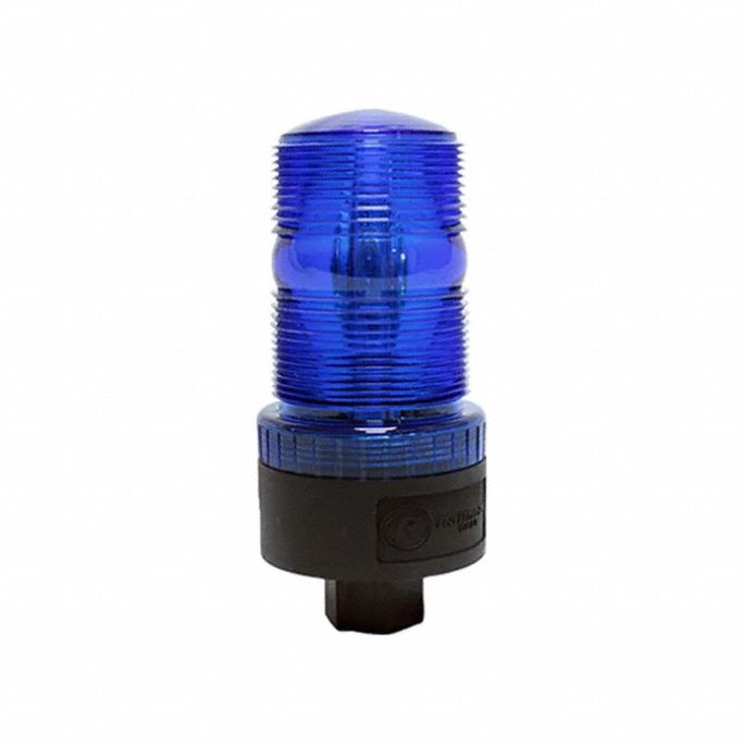 Strobe Light: Blue, LED, 12 to 120V DC, 5 in Overall Lg, 3 29/32 in Overall Wd