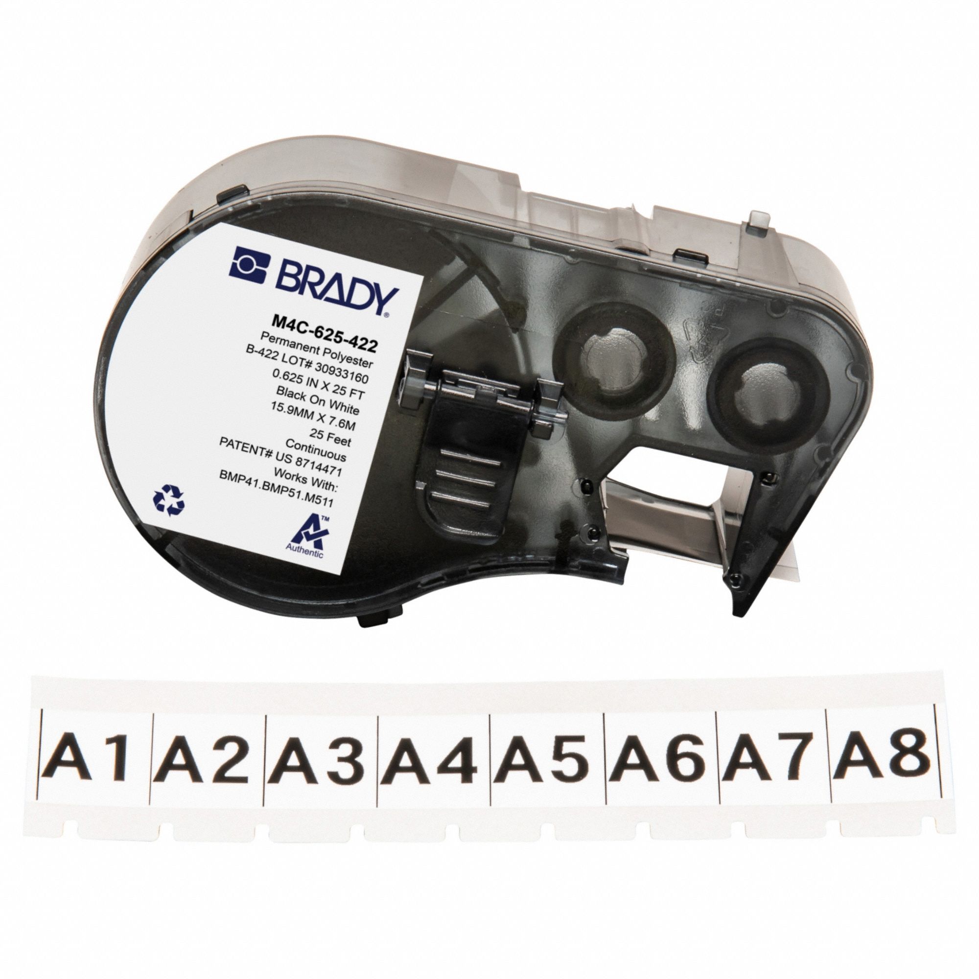 PRECUT LABEL ROLL CARTRIDGE,WHITE,GLOSS