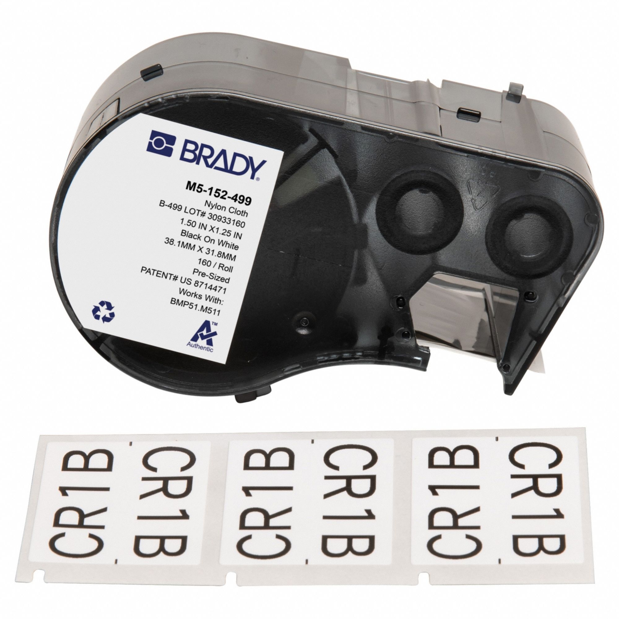 Flag Label: Rectangle, 1 1/2 in x 1 1/4 in, Nylon, White ( Matte ), 160 Labels Included