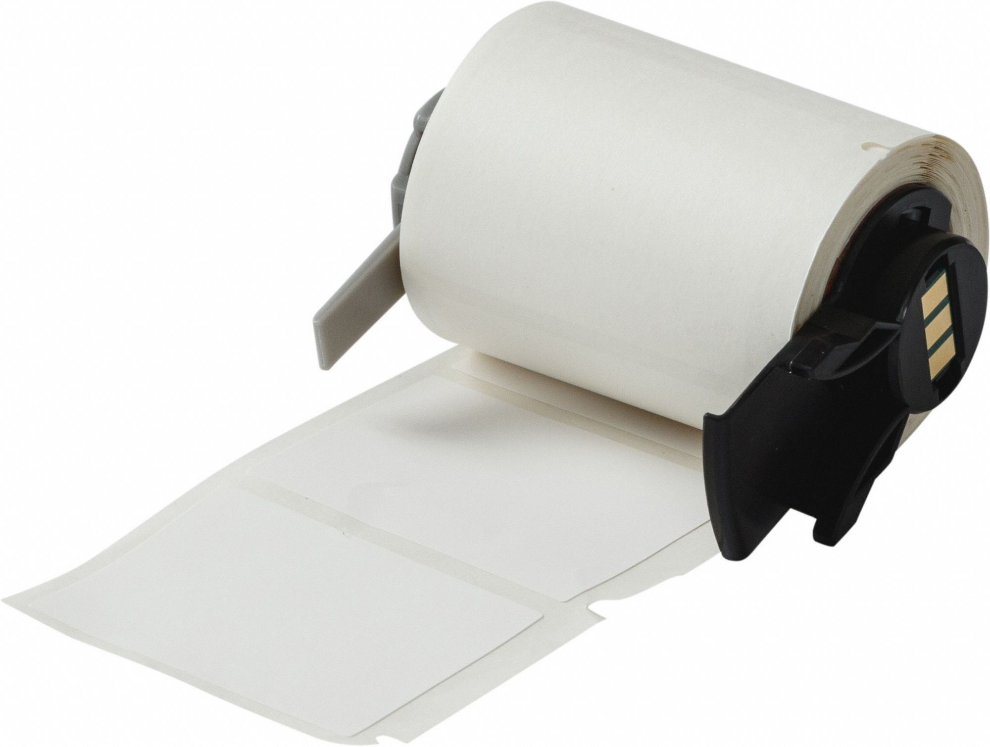 Pre-Cut Label Stock Roll: 1 1/2 in Label Ht, 1 29/32 in Label Wd, 1 1/2 in Roll Lg, White