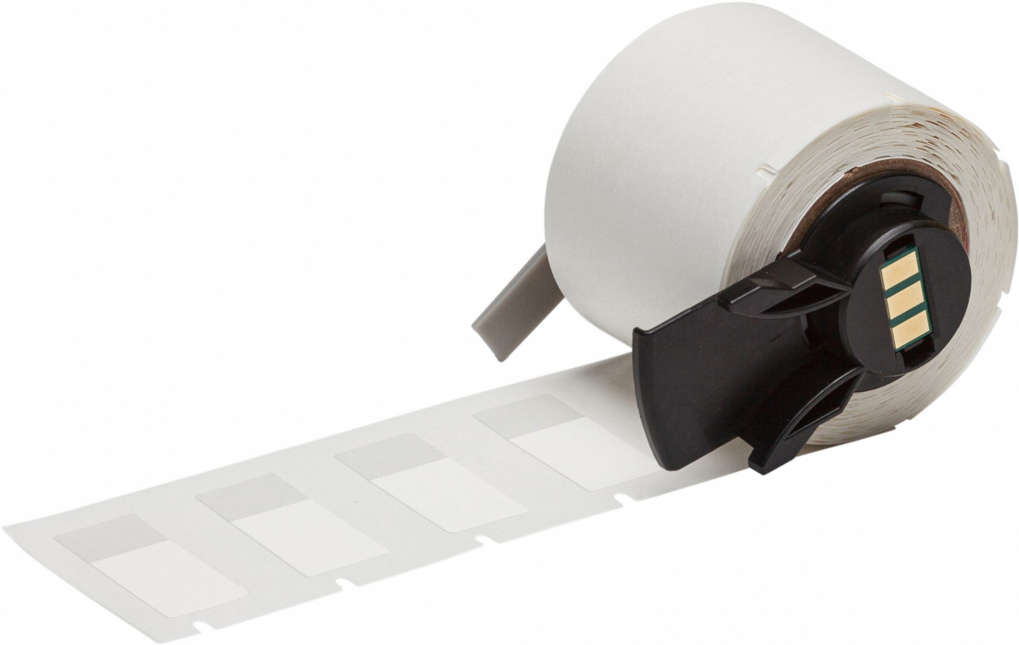 Pre-Cut Label Stock Roll: Rectangle, 1/2 in x 1 1/8 in, 1/2 in x 1/2 in, Clear/White, 500 Labels