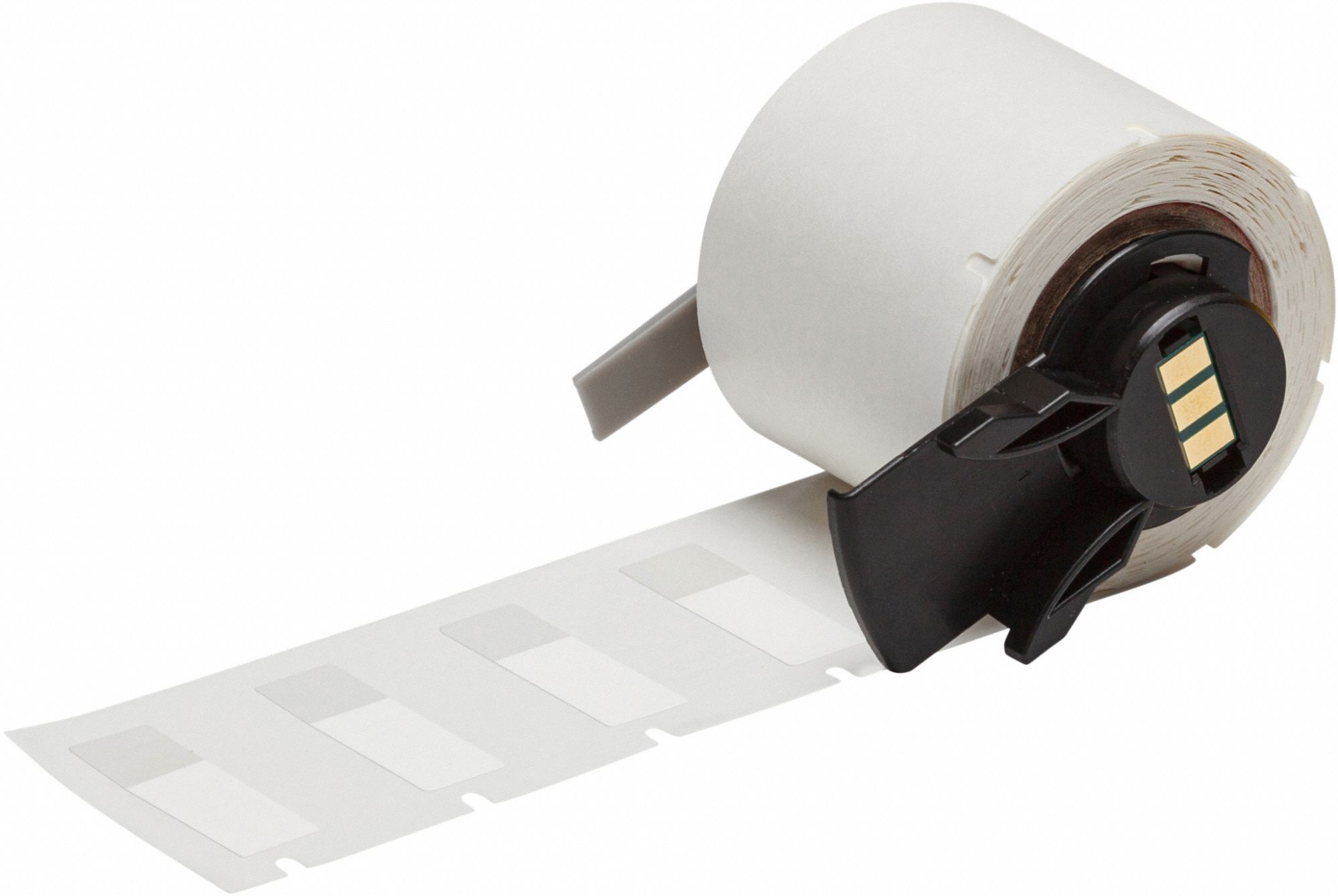 Pre-Cut Label Stock Roll: Rectangle, 3/8 in x 3/8 in, 3/8 in x 3/8 in, Clear/White, -321°F to 230°F