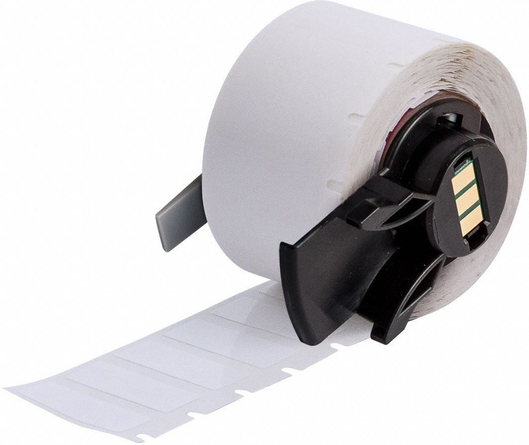 Pre-Cut Label Stock Roll: Rectangle, 3/8 in x 3/8 in, 3/8 in x 3/8 in, Cryogenic Autoclavable Nylon