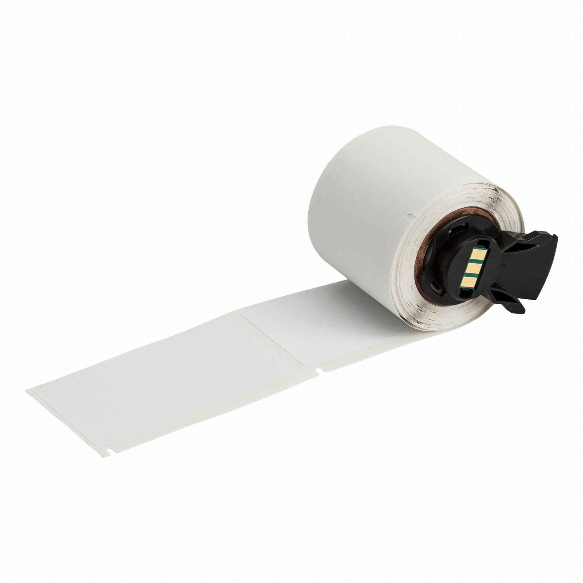 Pre-Cut Label Stock Roll: Rectangle, 1 1/2 in x 1 1/2 in, 1 1/2 in x 1 1/2 in, Vinyl, White