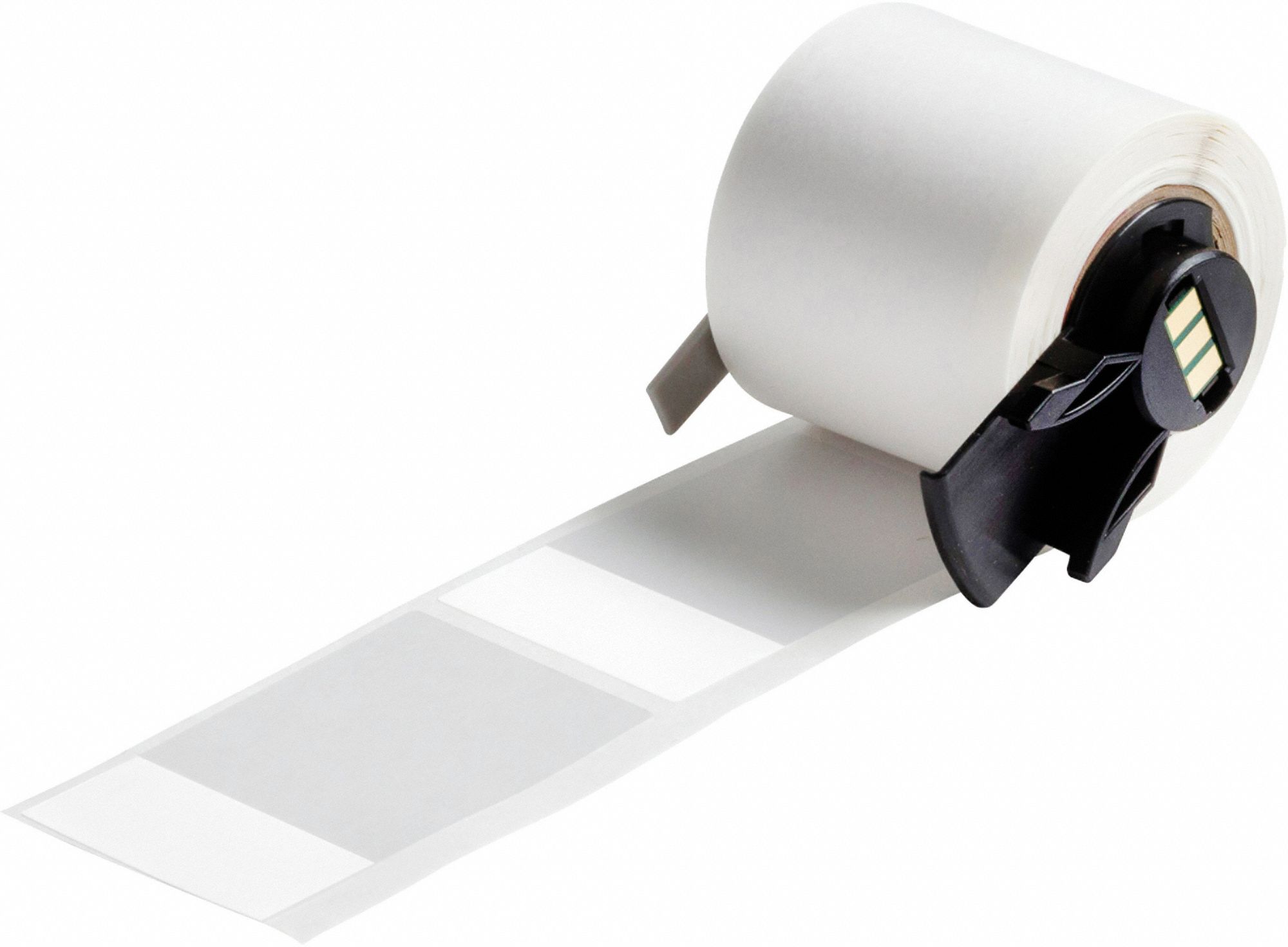 Pre-Cut Label Stock Roll: Rectangle, 1 1/2 in x 1 1/2 in, 1 1/2 in x 1 1/2 in, Clear/White