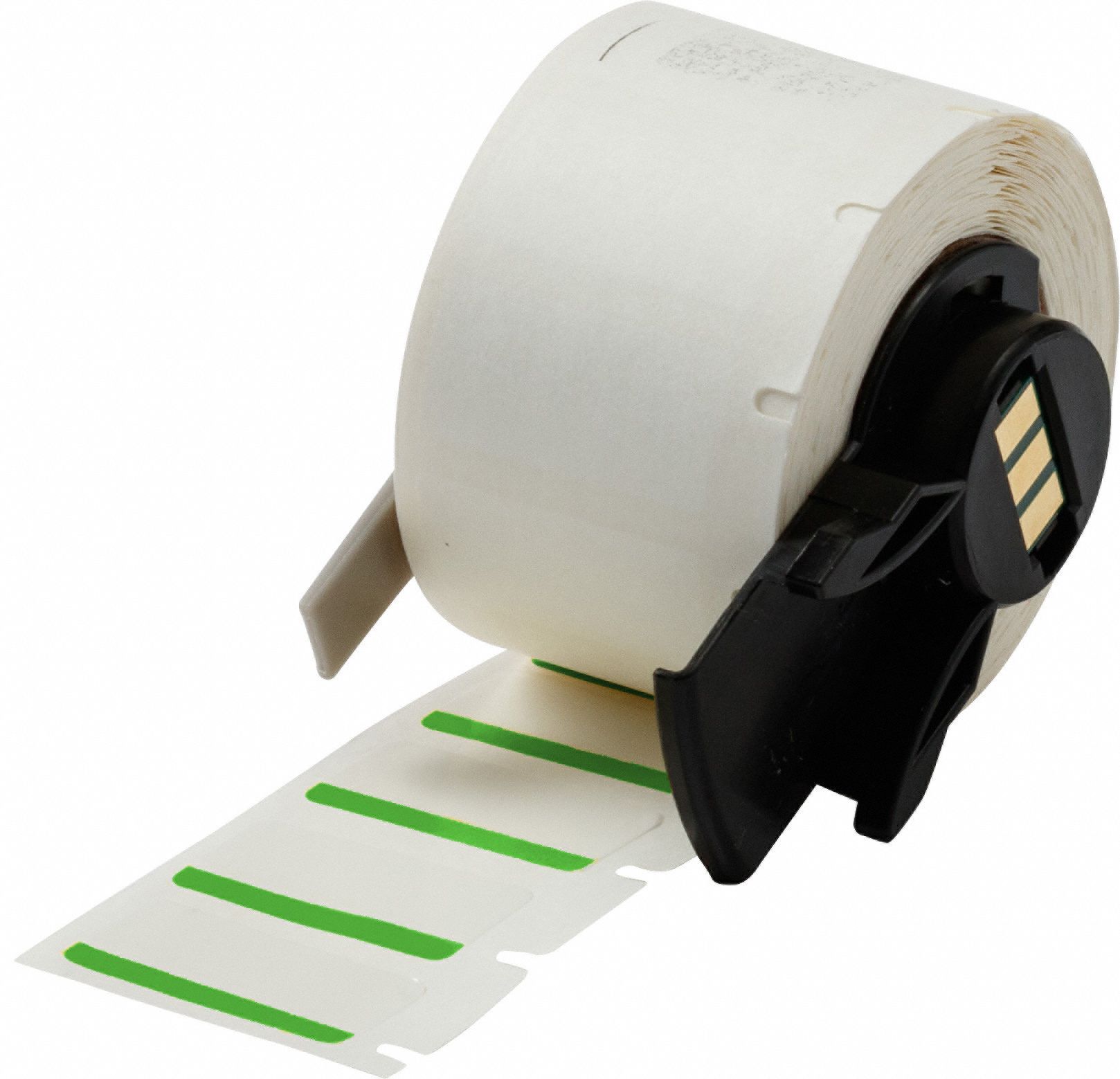 Pre-Cut Label Stock Roll: Rectangle, 1/2 in x 1 in, 1 in x 1/2 in, Cryogenic Polyester, Green/White