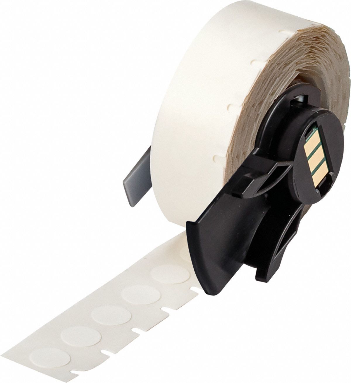 Pre-Cut Label Stock Roll: Circle, 3/8 in x 3/8 in, 3/8 in, Cryogenic Polyester, White, 500 Labels