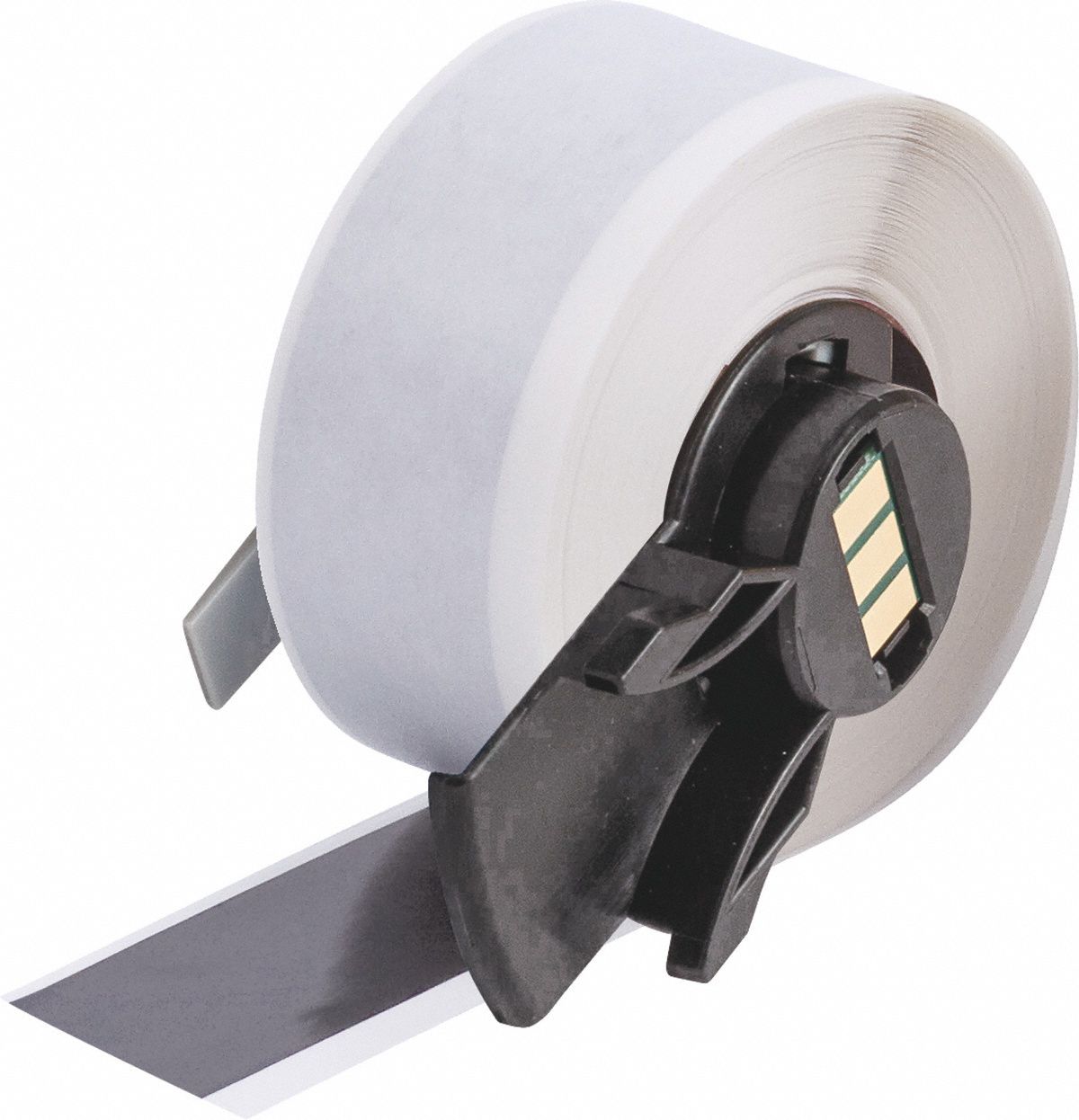 Continuous Label Stock: 1 in x 50 ft, Vinyl, Gray (Gloss), Outdoor