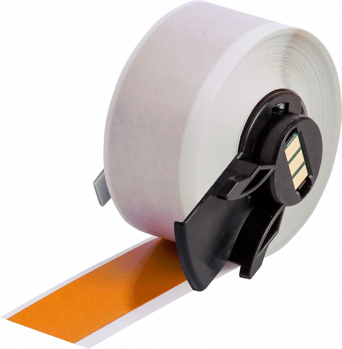 Continuous Label Stock: 1 in x 50 ft, Vinyl, Orange (Gloss), Outdoor
