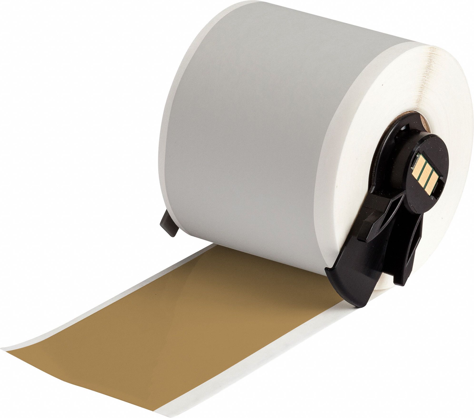 Continuous Label Stock: 2 in x 50 ft, Vinyl, Gold (Gloss), Outdoor