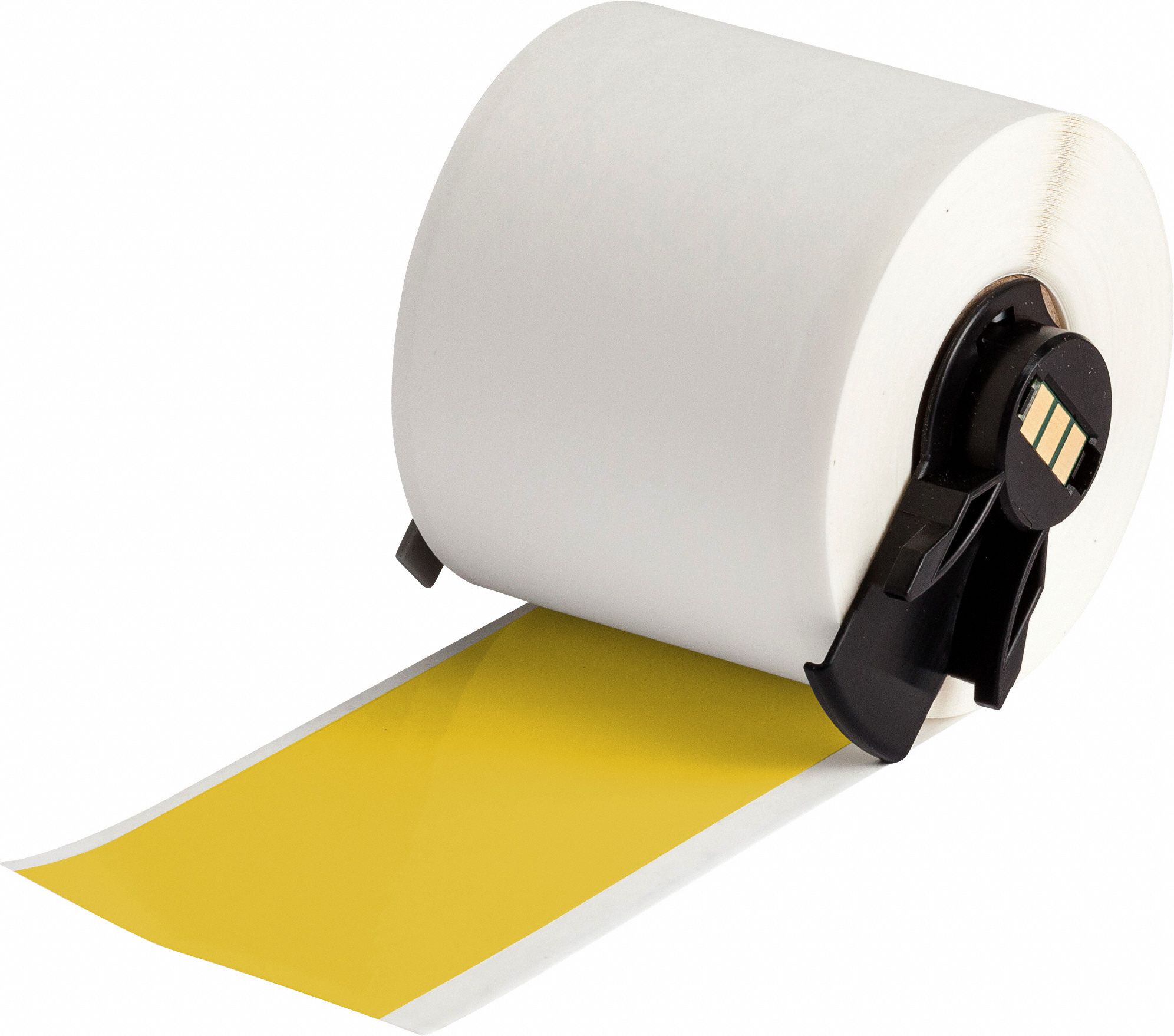 Continuous Label Stock: 2 in x 50 ft, Vinyl, Yellow (Gloss), Outdoor