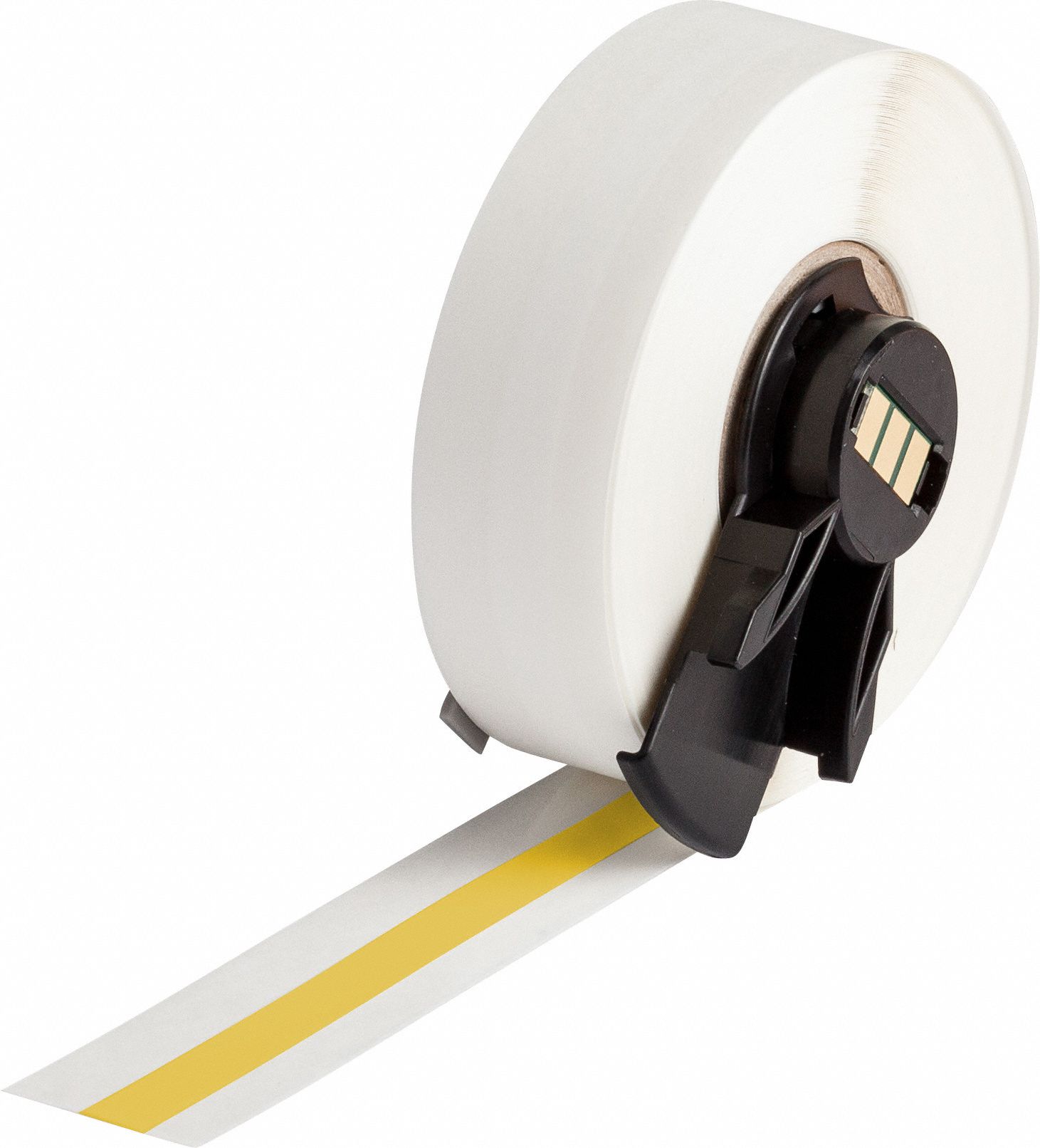 Continuous Label Stock: 1/4 in x 50 ft, Vinyl, Yellow (Gloss), Outdoor