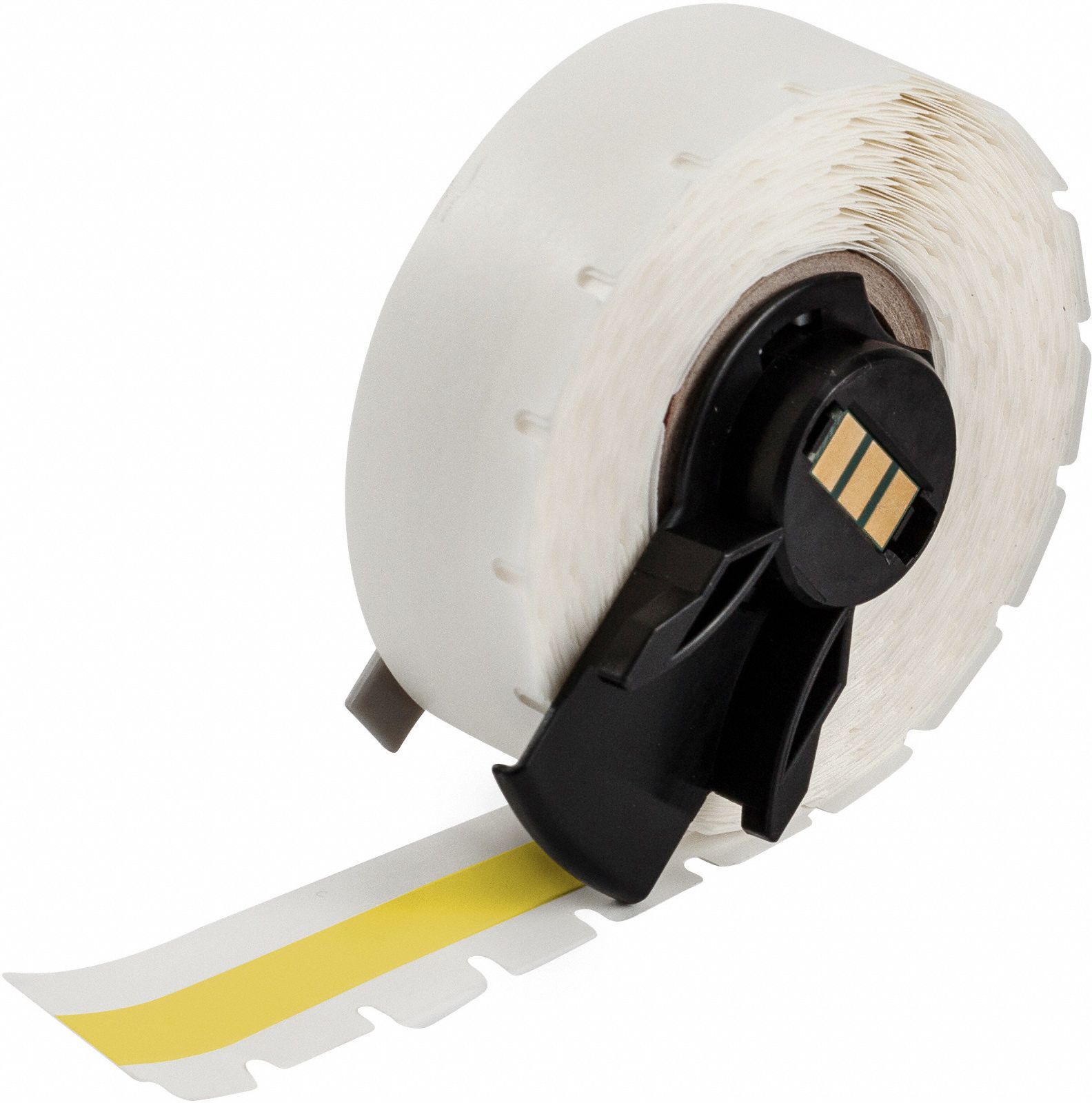 Continuous Label Stock: 3/8 in x 50 ft, Vinyl, Yellow (Gloss), Outdoor