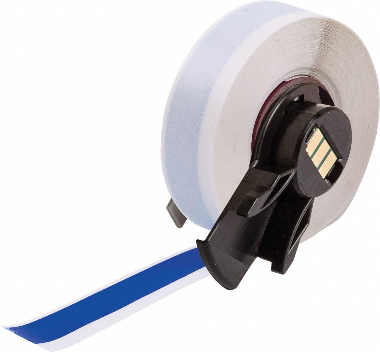 Continuous Label Stock: 1/2 in x 50 ft, Vinyl, Blue (Gloss), Outdoor