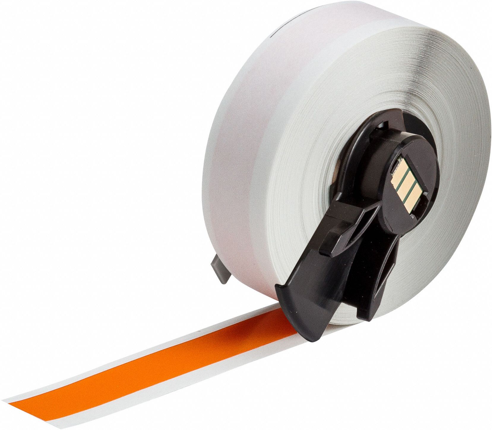 Continuous Label Stock: 1/2 in x 50 ft, Vinyl, Orange (Gloss), Outdoor