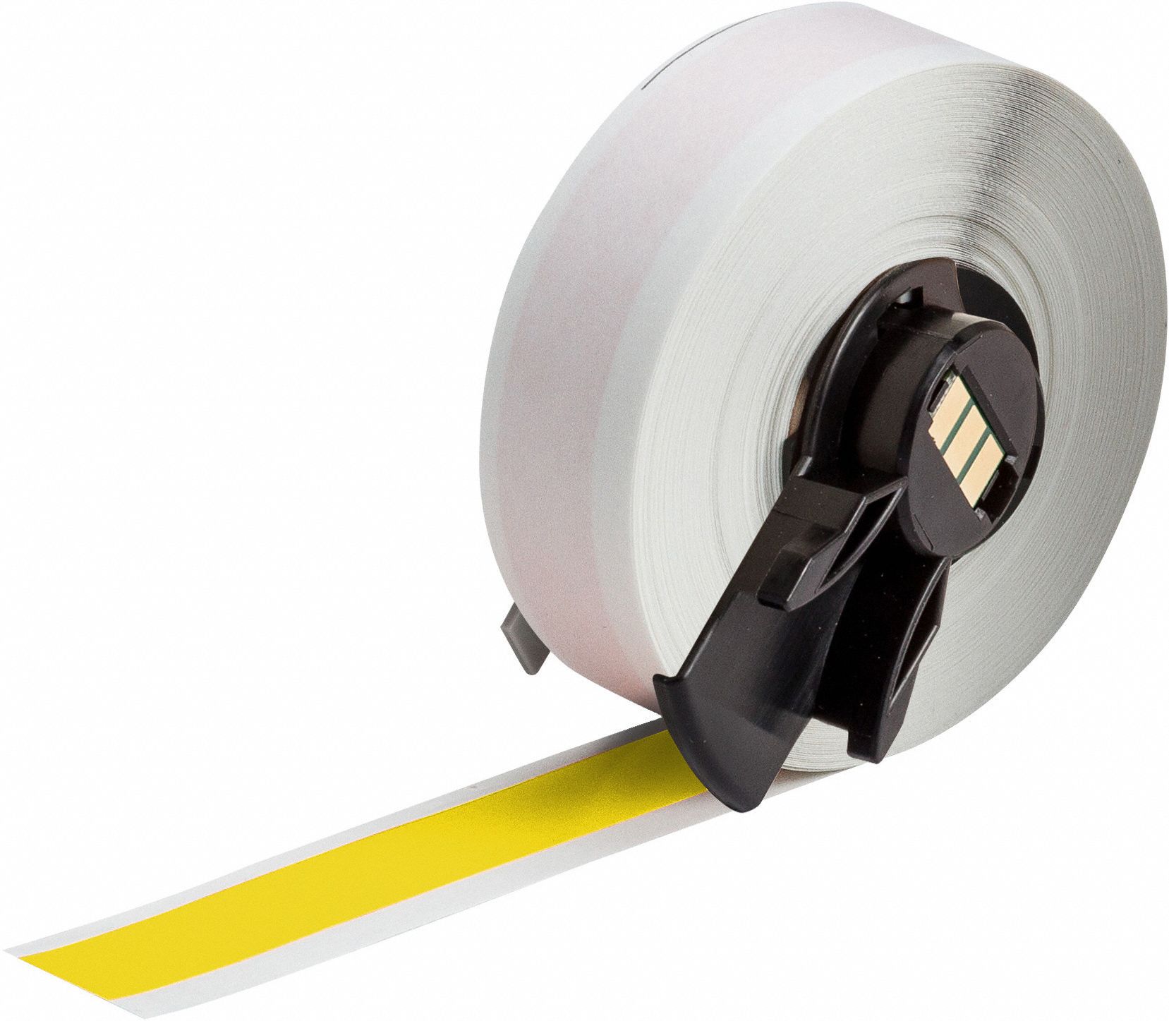 Continuous Label Stock: 1/2 in x 50 ft, Vinyl, Yellow (Gloss), Outdoor