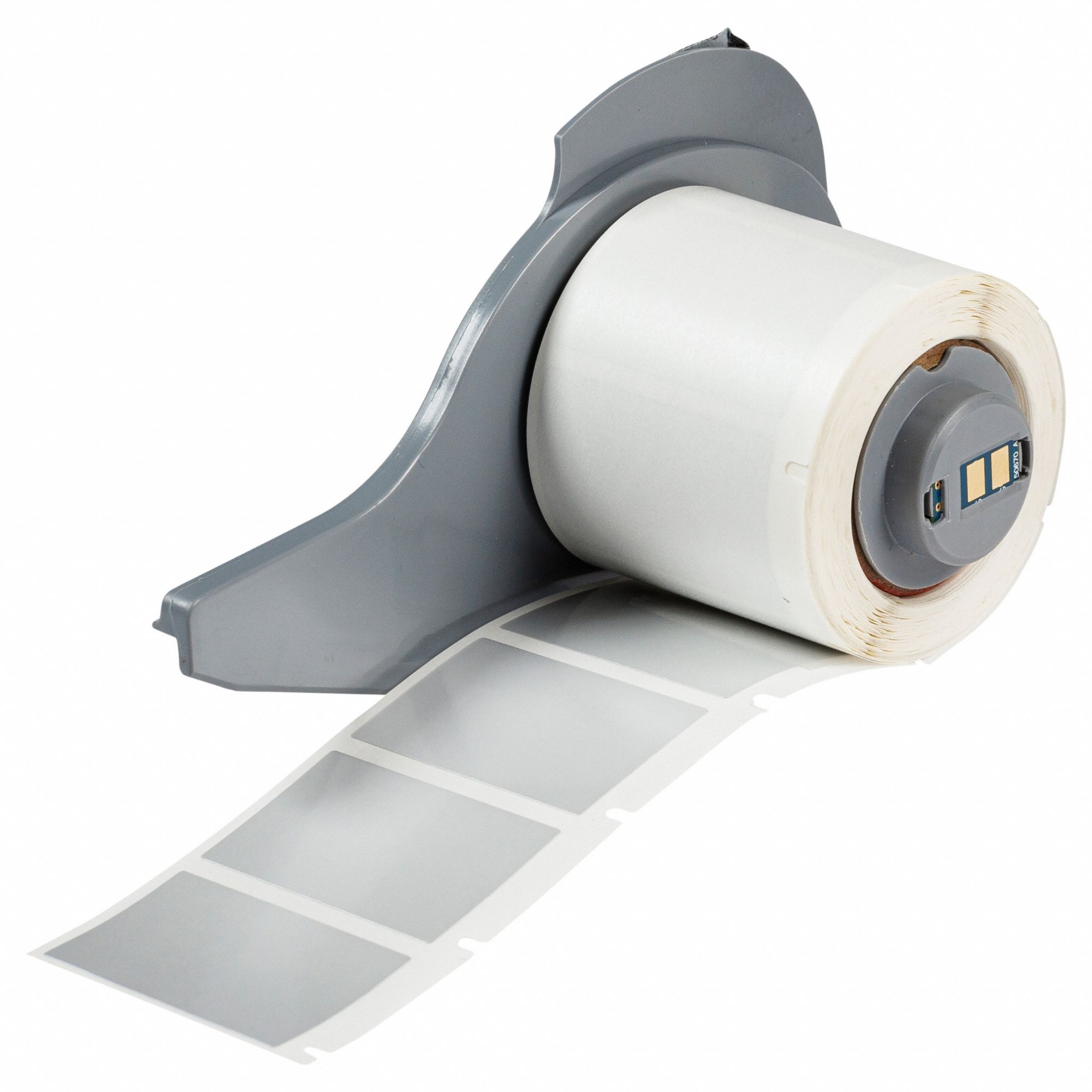 Pre-Cut Label Stock Roll: Rectangle, 1 in x 1 in, 1 in x 1 in, Polyester, Silver, -94°F to 266°F