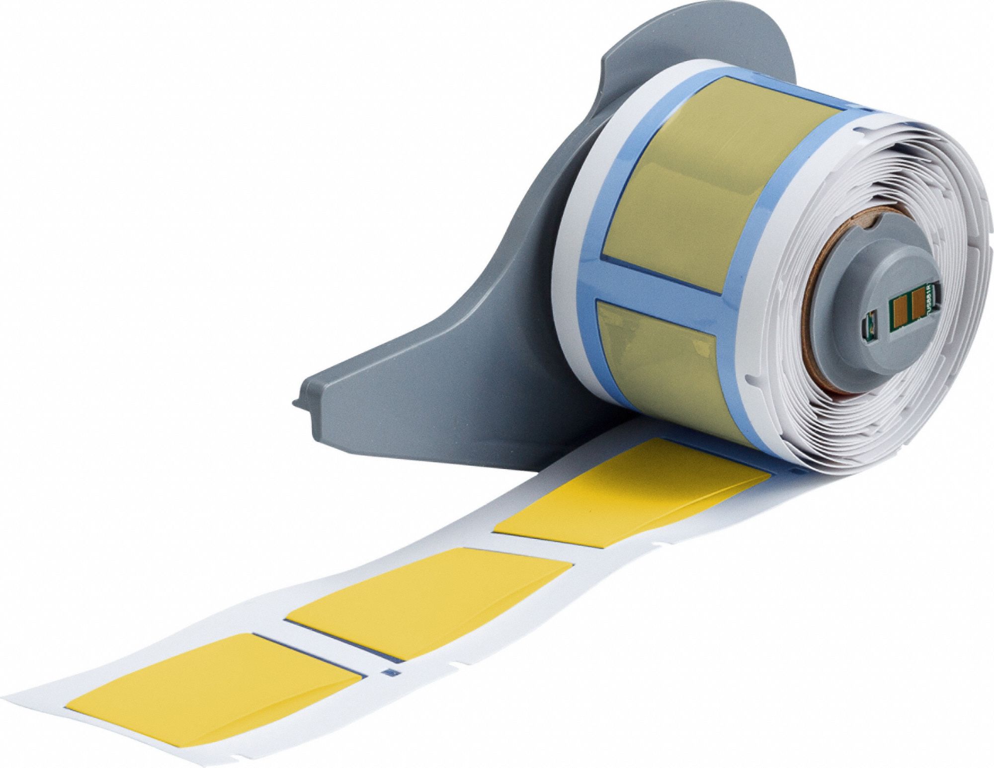 Sleeve Label: 1 in x 1 21/32 in, Polyolefin, Yellow (Matte), For 500 kcmil to 2 AWG Wire Gauge