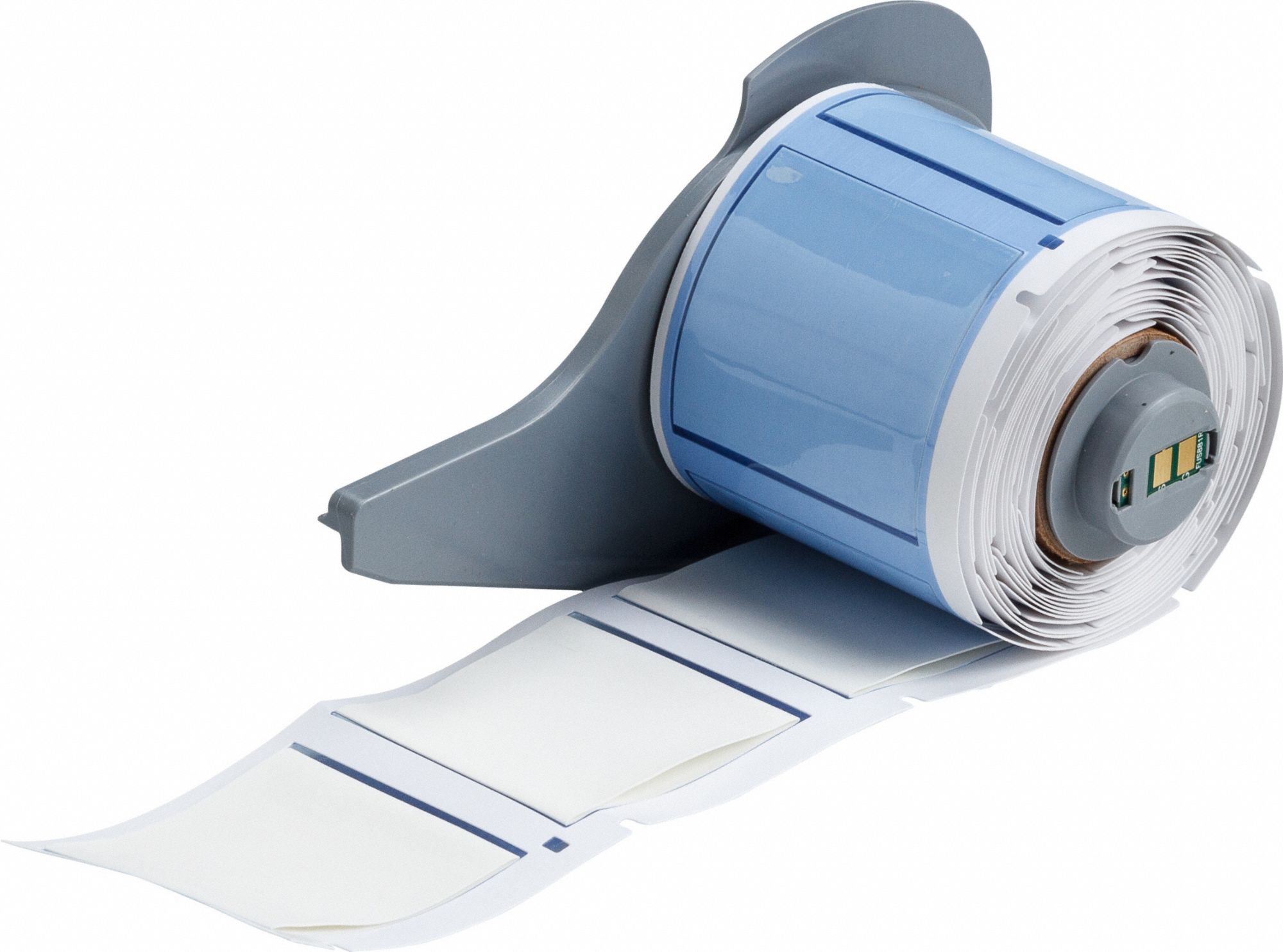 Sleeve Label: 1 3/4 in x 1 21/32 in, Polyolefin, White (Matte), For 500 kcmil to 2 AWG Wire Gauge