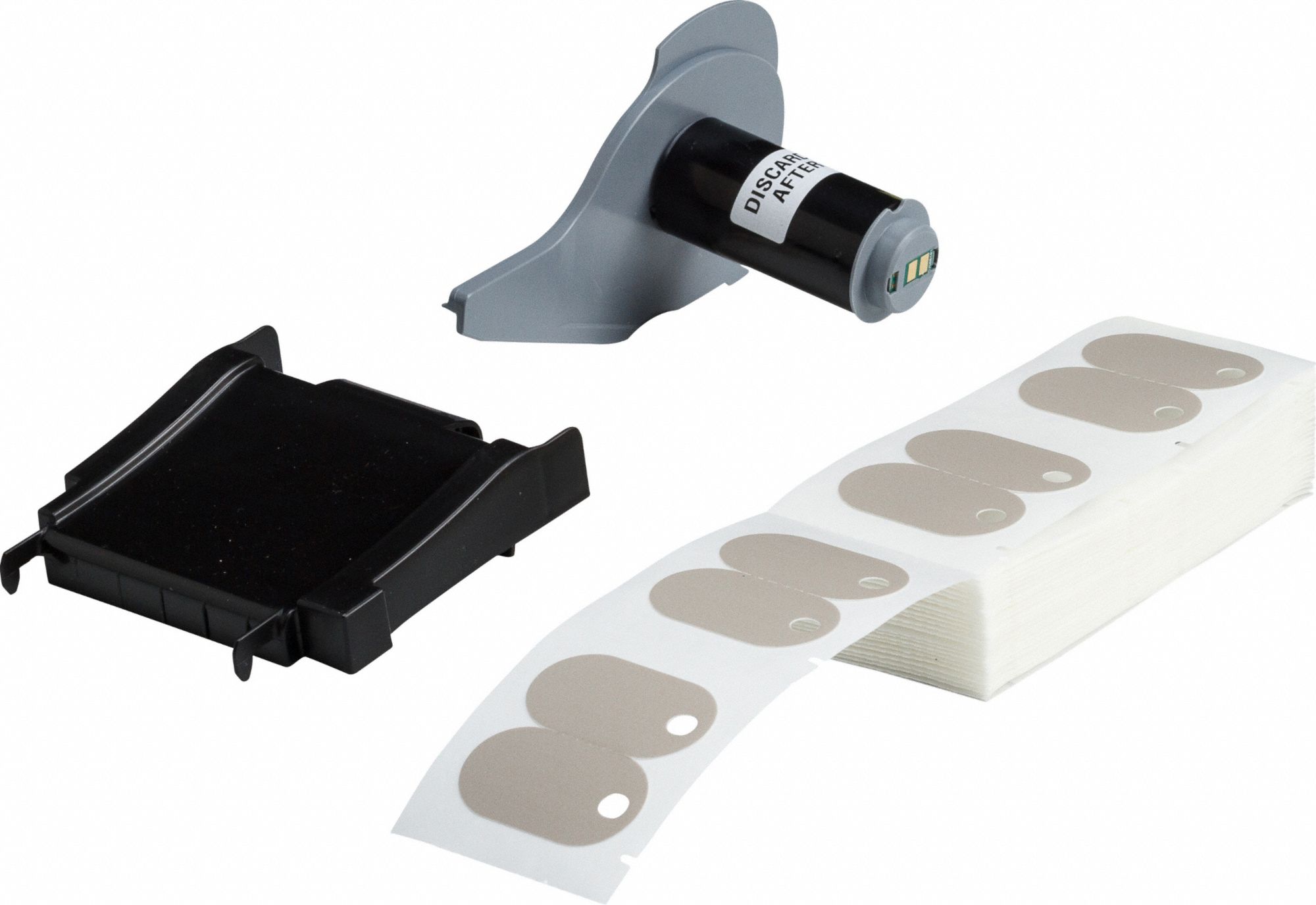 Tag Label: 1 in x 1 3/4 in, 1 3/4 in, Polyethylene, Gray, 100 Tags