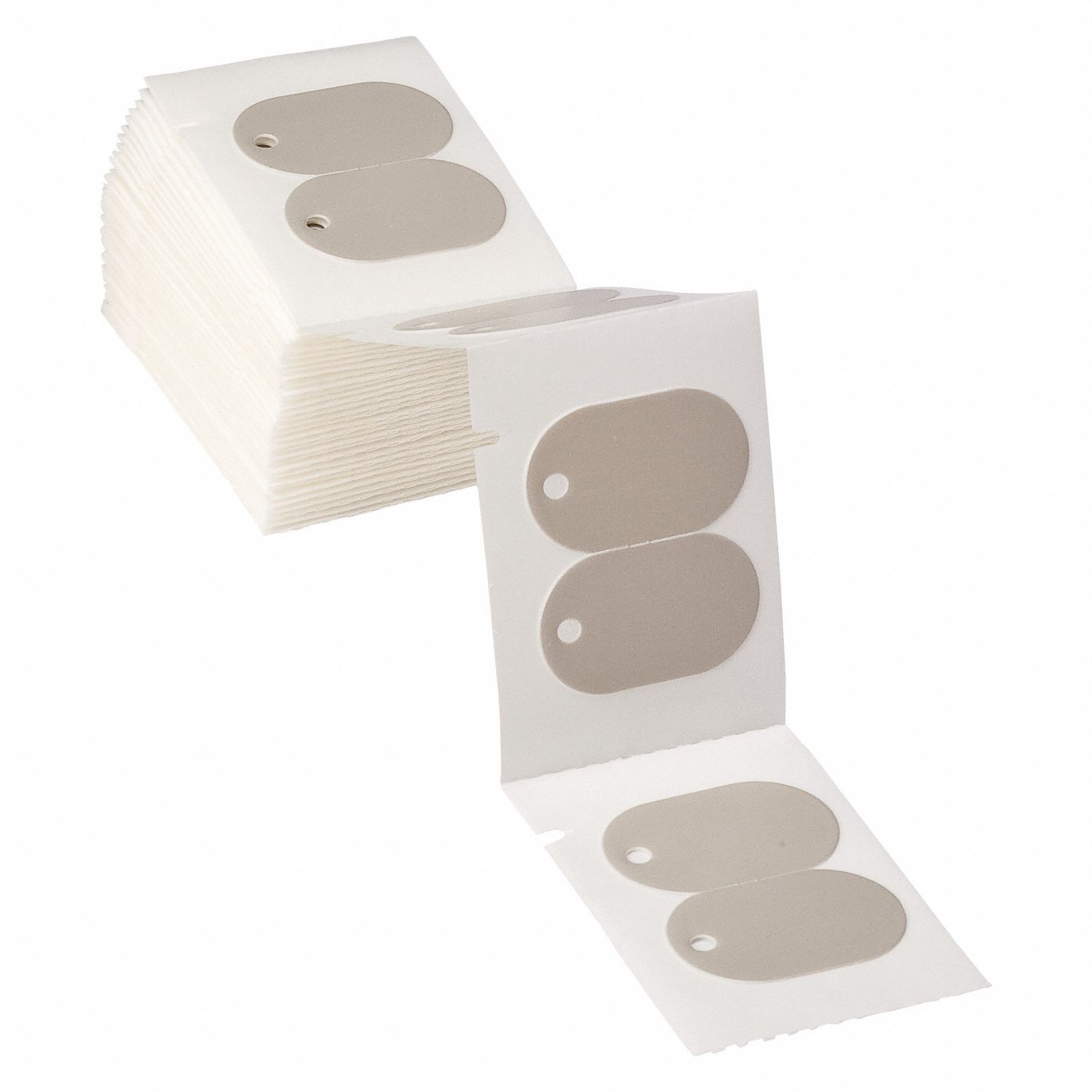 Tag Label: 3/4 in x 1 7/32 in, 1 1/4 in, Polyethylene, Gray, 100 Tags