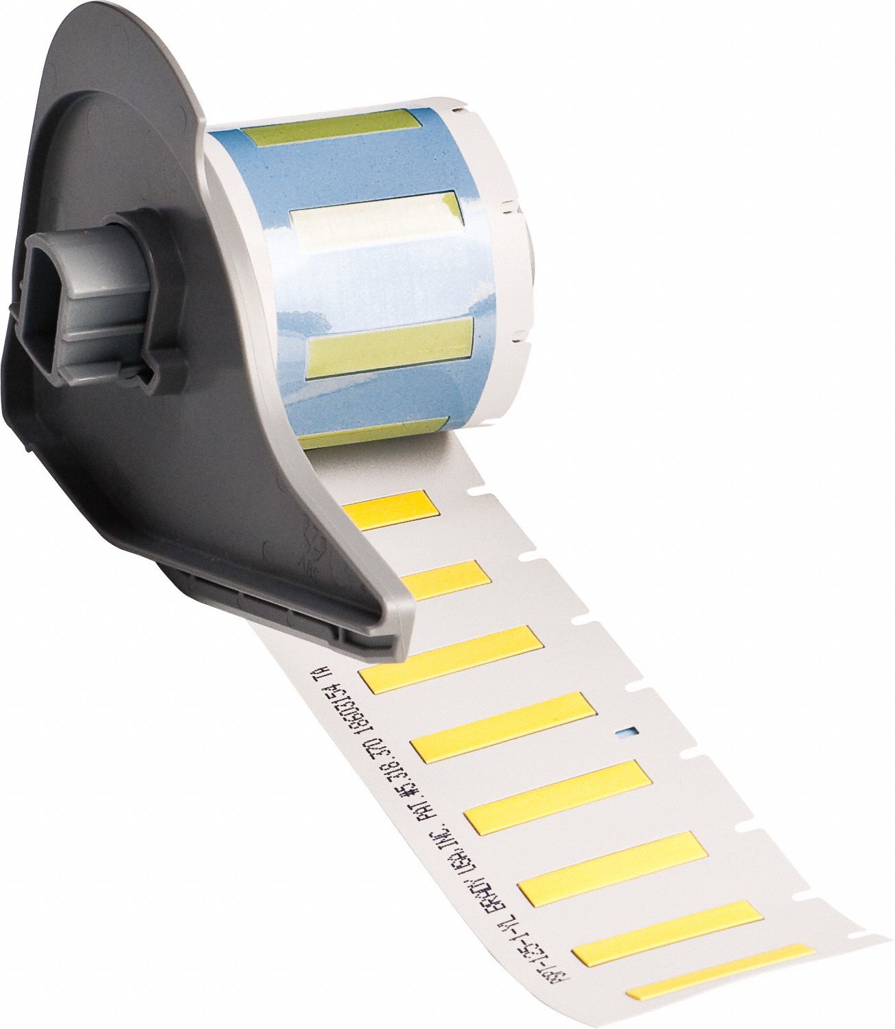 Sleeve Label: 1 in x 1/4 in, Polyolefin, Yellow (Matte), For 16 AWG to 20 AWG Wire Gauge