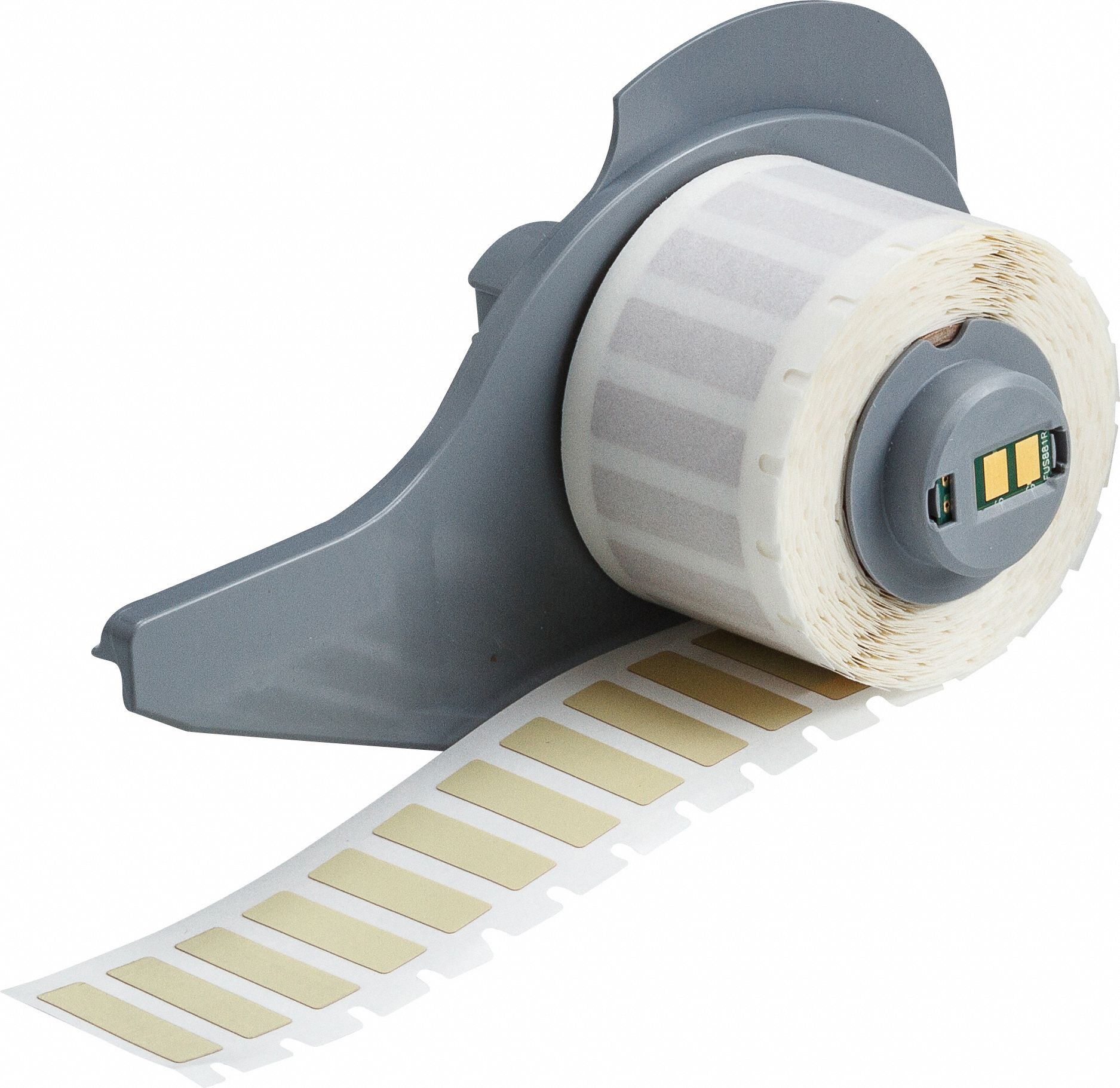 Pre-Cut Label Stock Roll: 1/4 in x 1/4 in, 1/4 in x 1/4 in, Polyimide, Permanent Adhesive