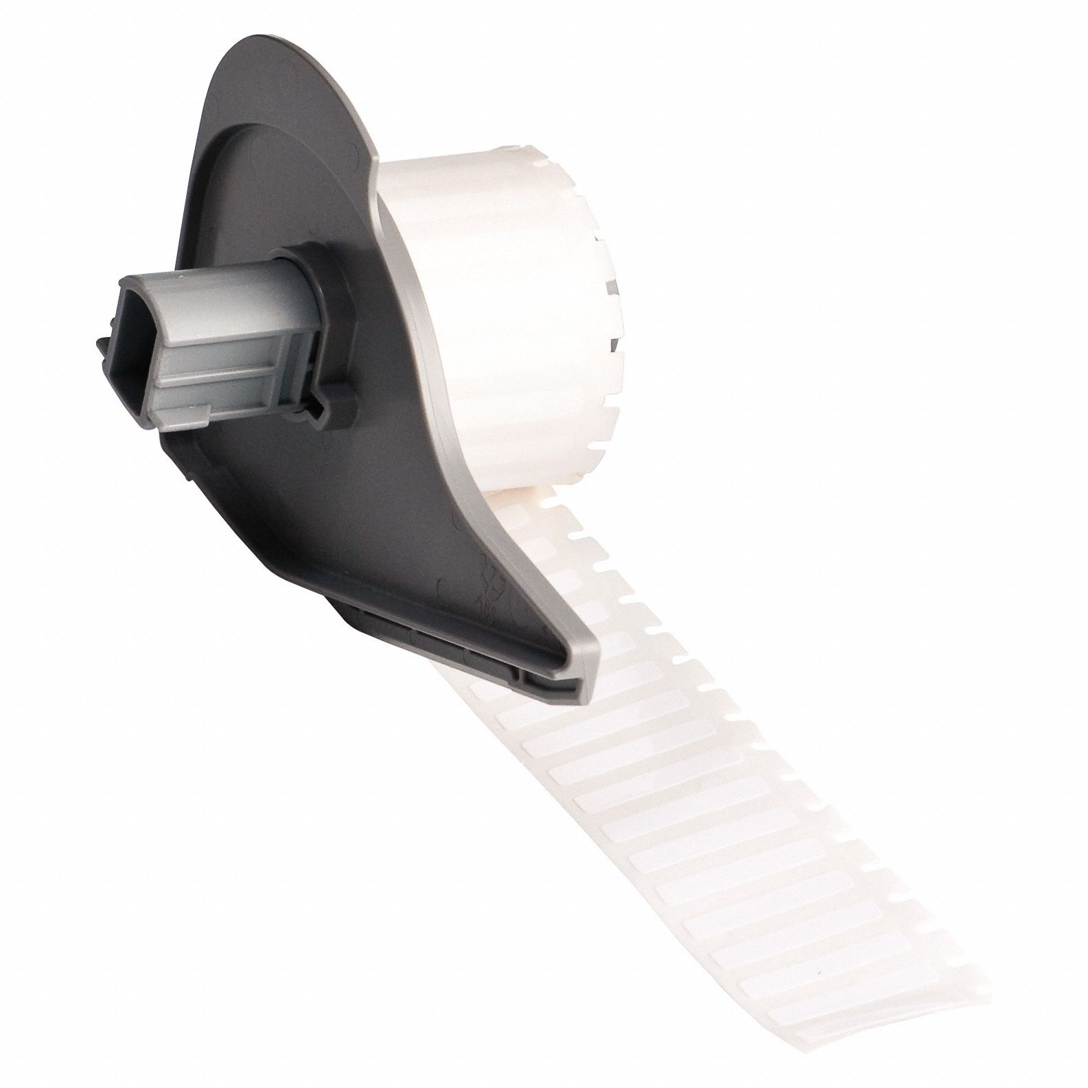 Pre-Cut Label Stock Roll: 3/16 in x 1 in, 1 in x 3/16 in, Polyester, White (Gloss), -94°F to 230°F