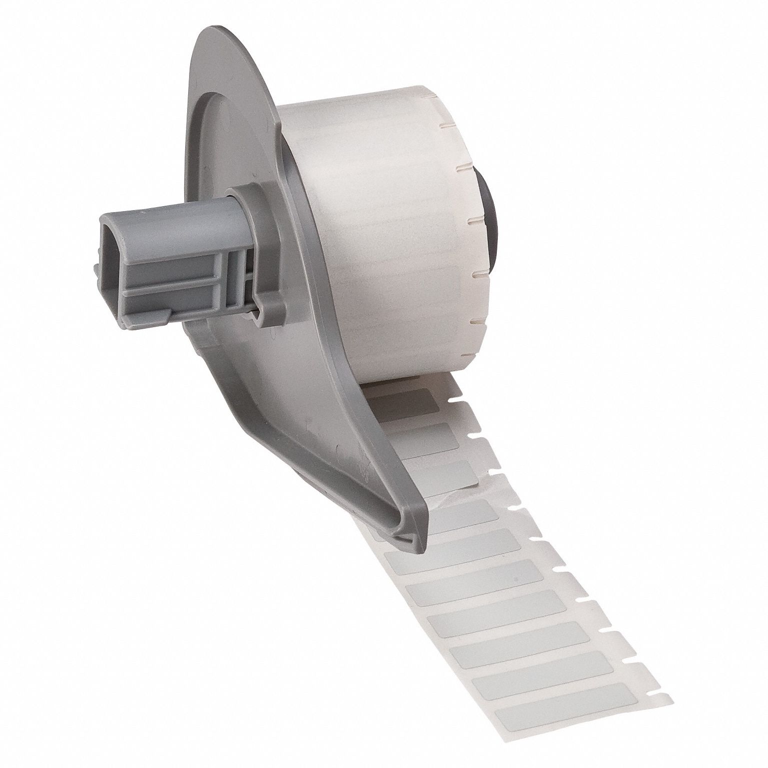 Pre-Cut Label Stock Roll: 9/32 in x 1 in, 1 in x 9/32 in, Polyester, Permanent Adhesive