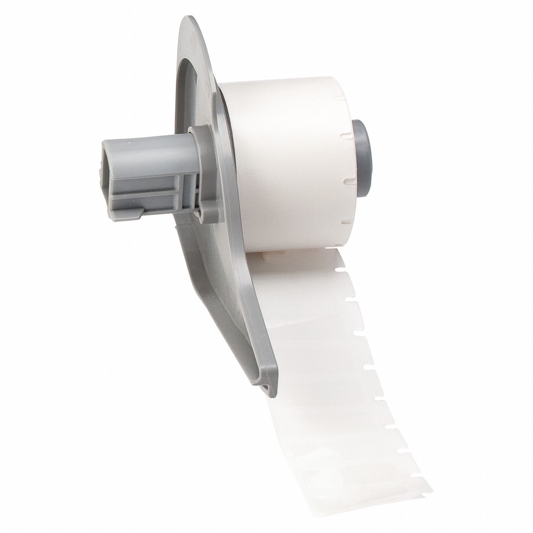 Pre-Cut Label Stock Roll: 3/8 in Label Ht, 1 in Label Wd, 3/8 in Roll Lg, Autoclavable Polyester