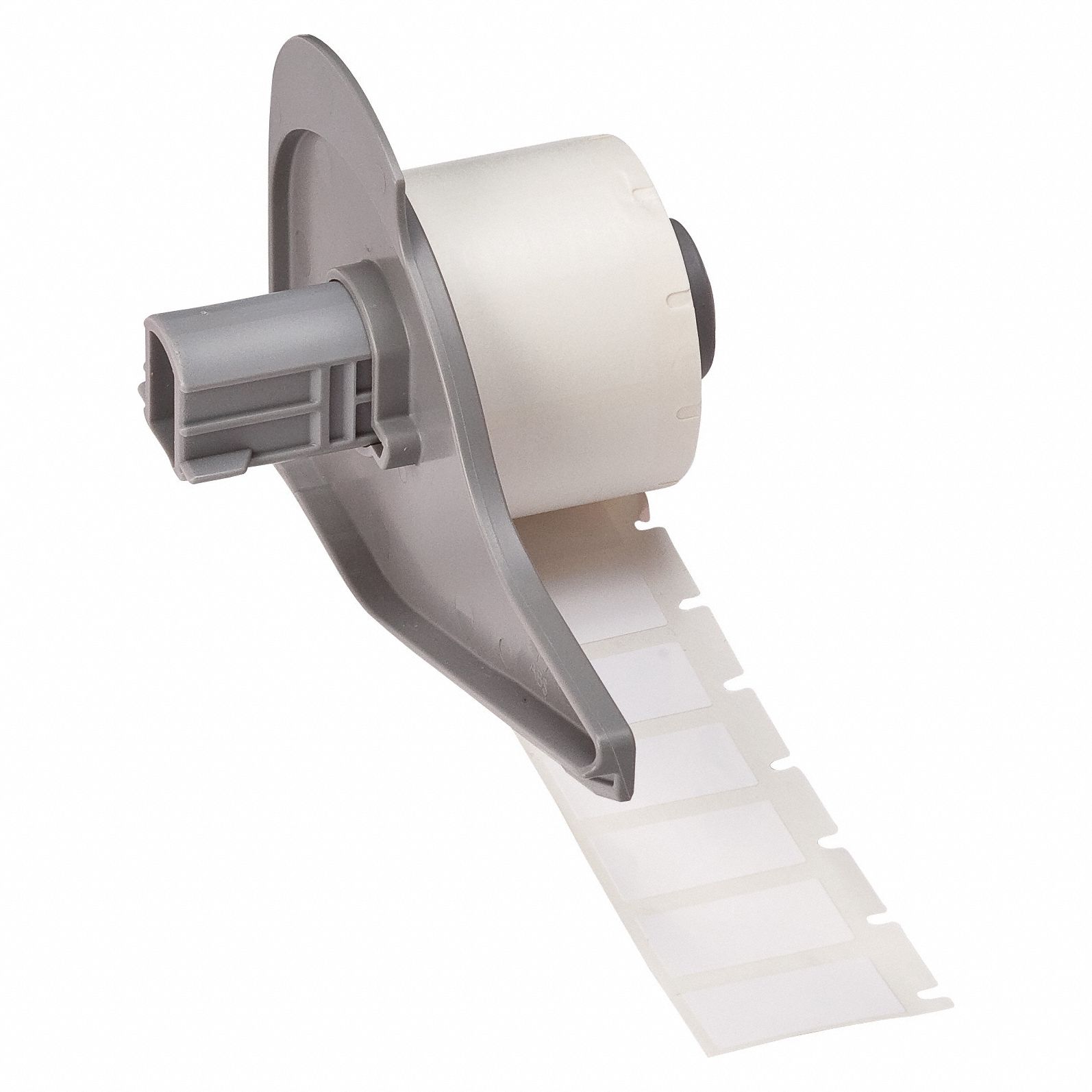 Pre-Cut Label Stock Roll: 1/2 in x 1 in, Rubber, Aggressive Adhesive/Permanent Adhesive, 500 Labels