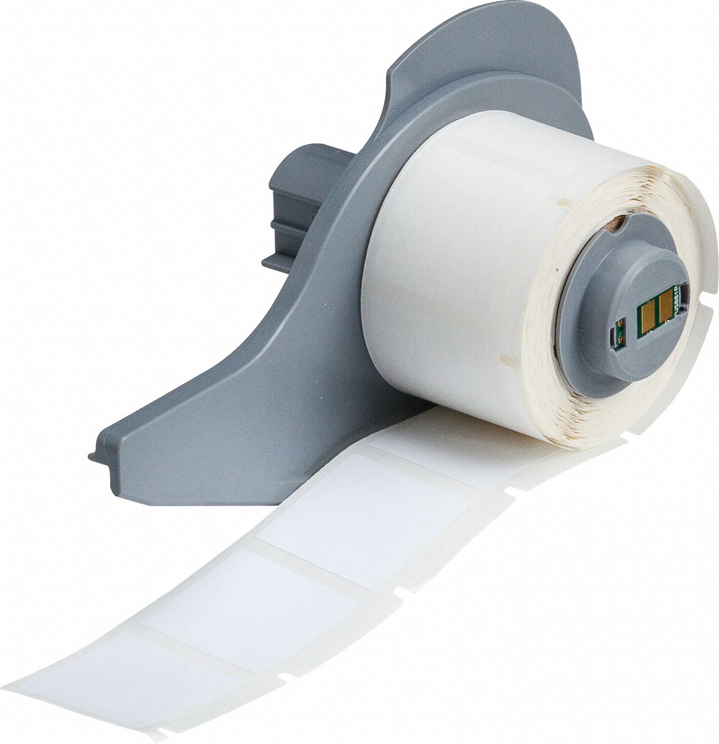 Pre-Cut Label Stock Roll: 1 in x 1 in, 1 in x 1 in, Polyester, White (Gloss), 250 Labels per Roll
