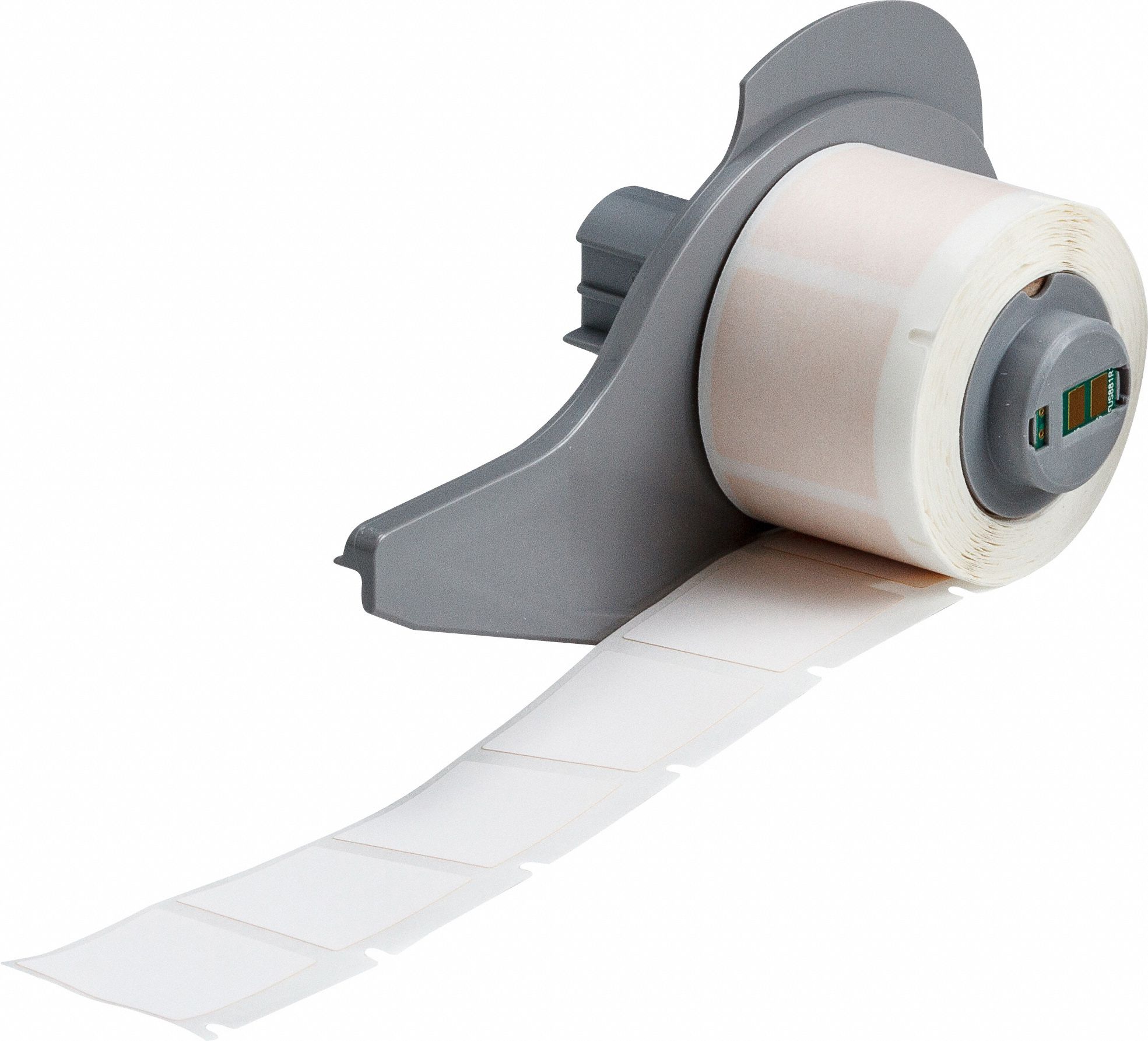 Wraparound Label: 1 in x 1 in, 1 in, Polyimide, White (Matte), For 10 AWG to 12 AWG Wire Gauge