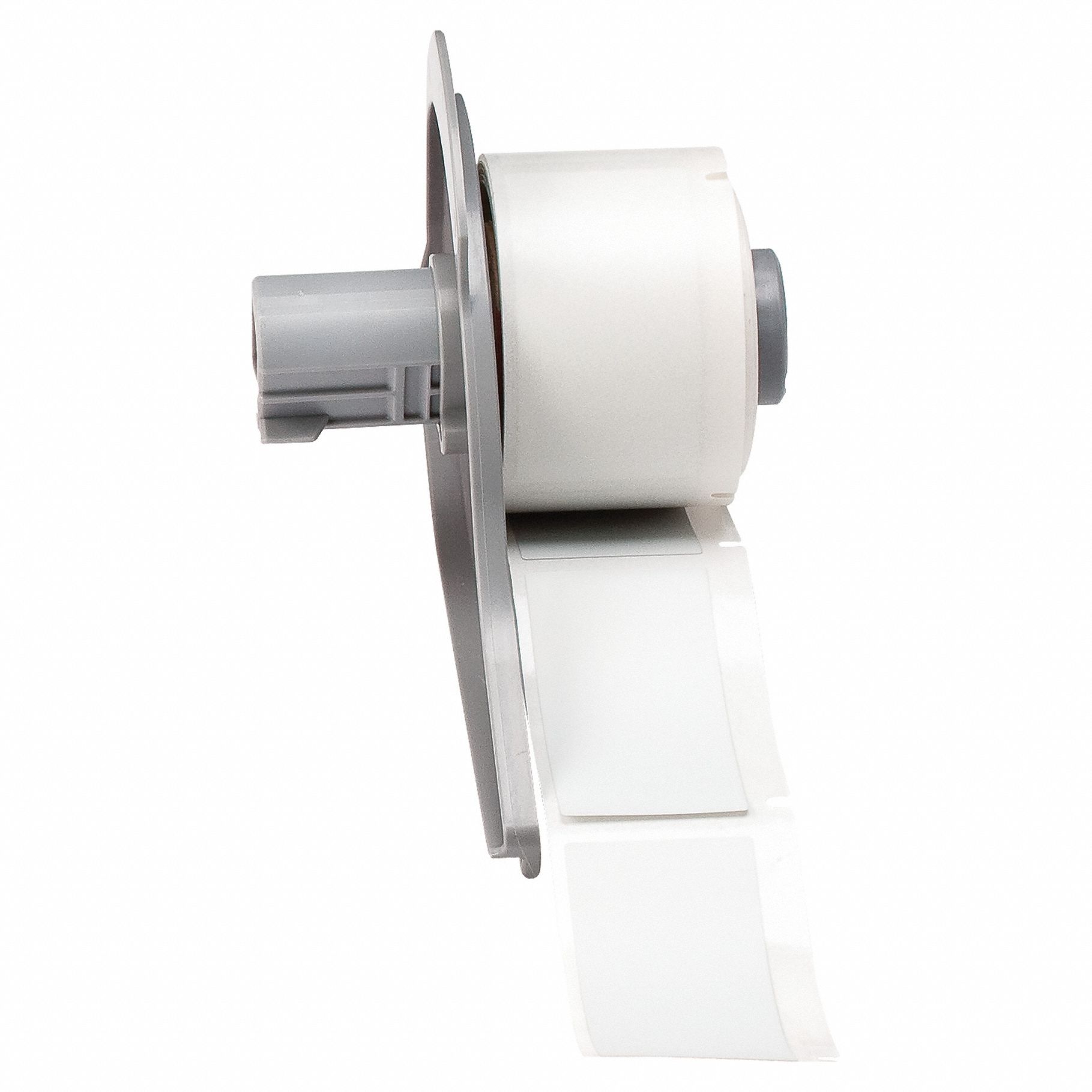 Pre-Cut Label Stock Roll: 2 in x 1 in, 1 in x 2 in, Polyester, Permanent Adhesive, Gray (Matte)